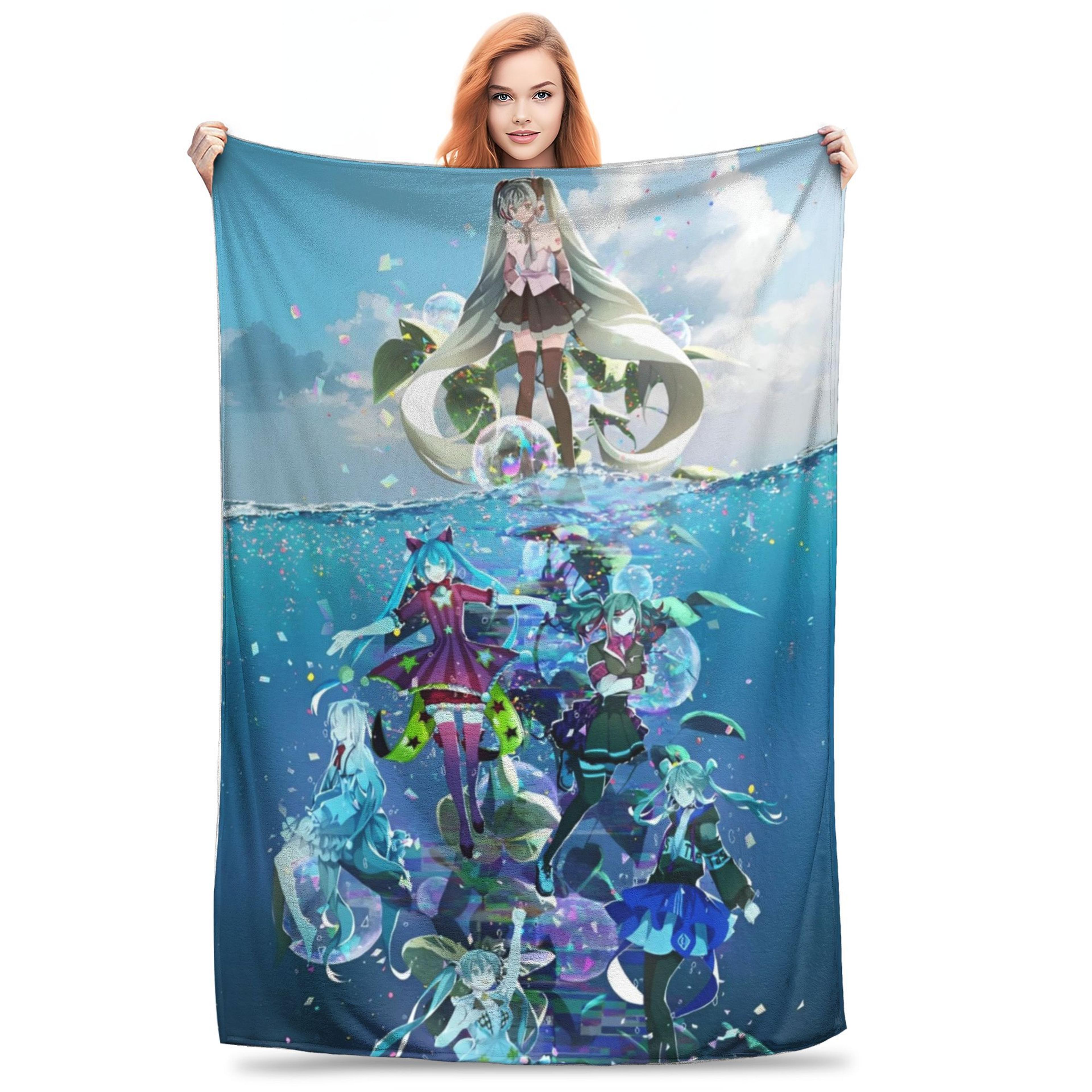 project sekai yoisaki kanade anime throw blanket super soft flannel blanket for bed, sofa & travel