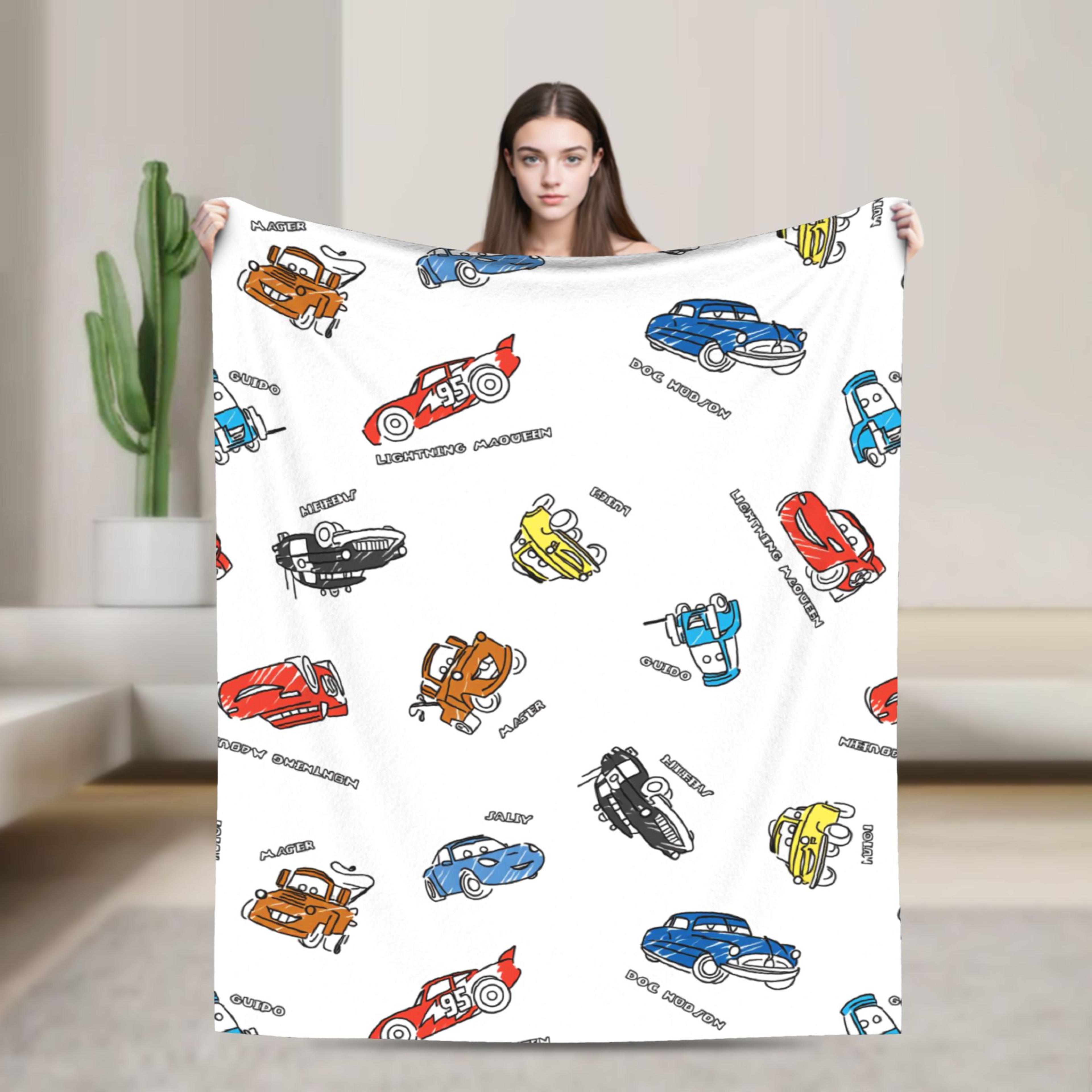 lightning mcqueen blanket soft flannel fleece kids throw blanket for bed, sofa & travel