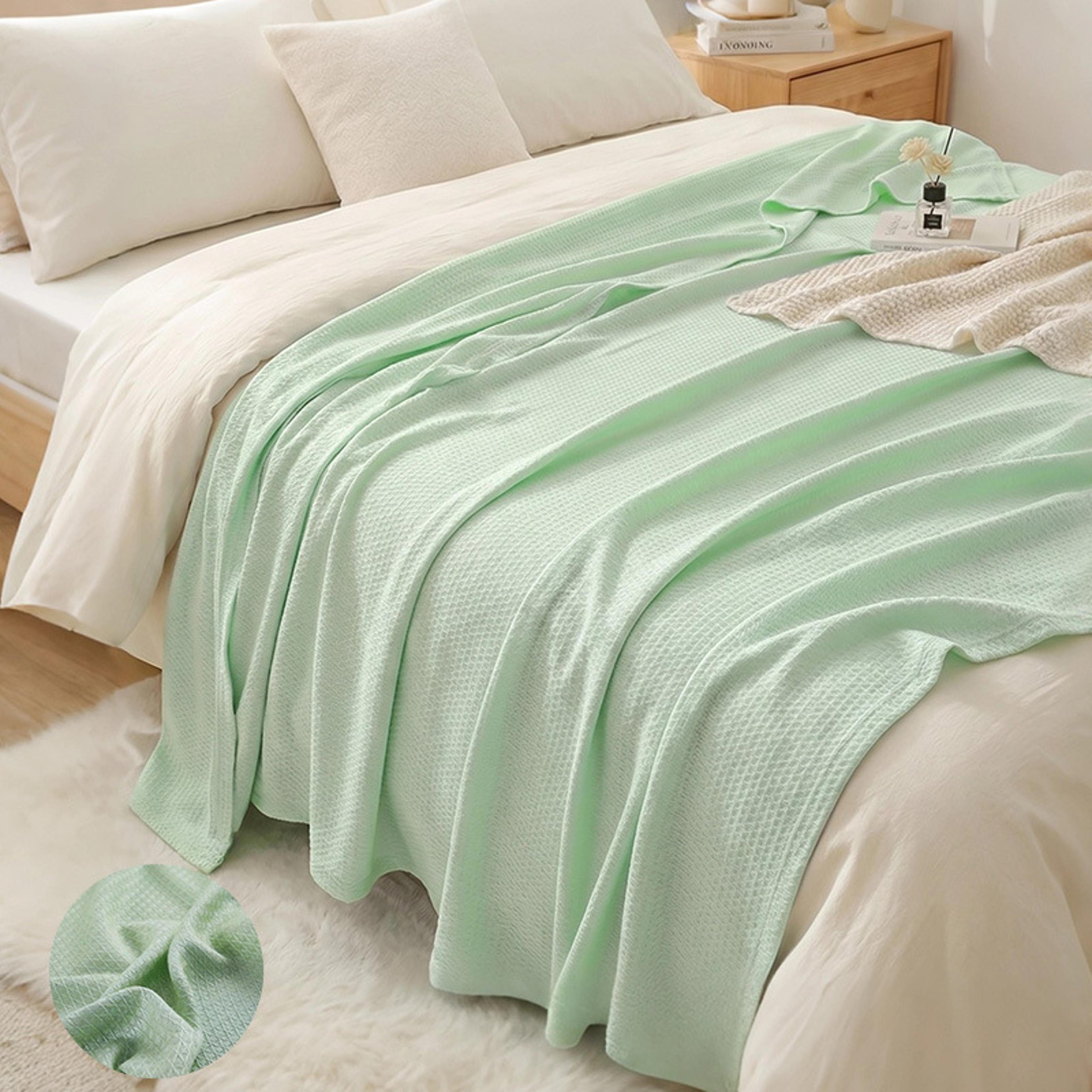 cooling bamboo cooling blanket soft bamboo fiber summer blanket for bed, sofa & travel