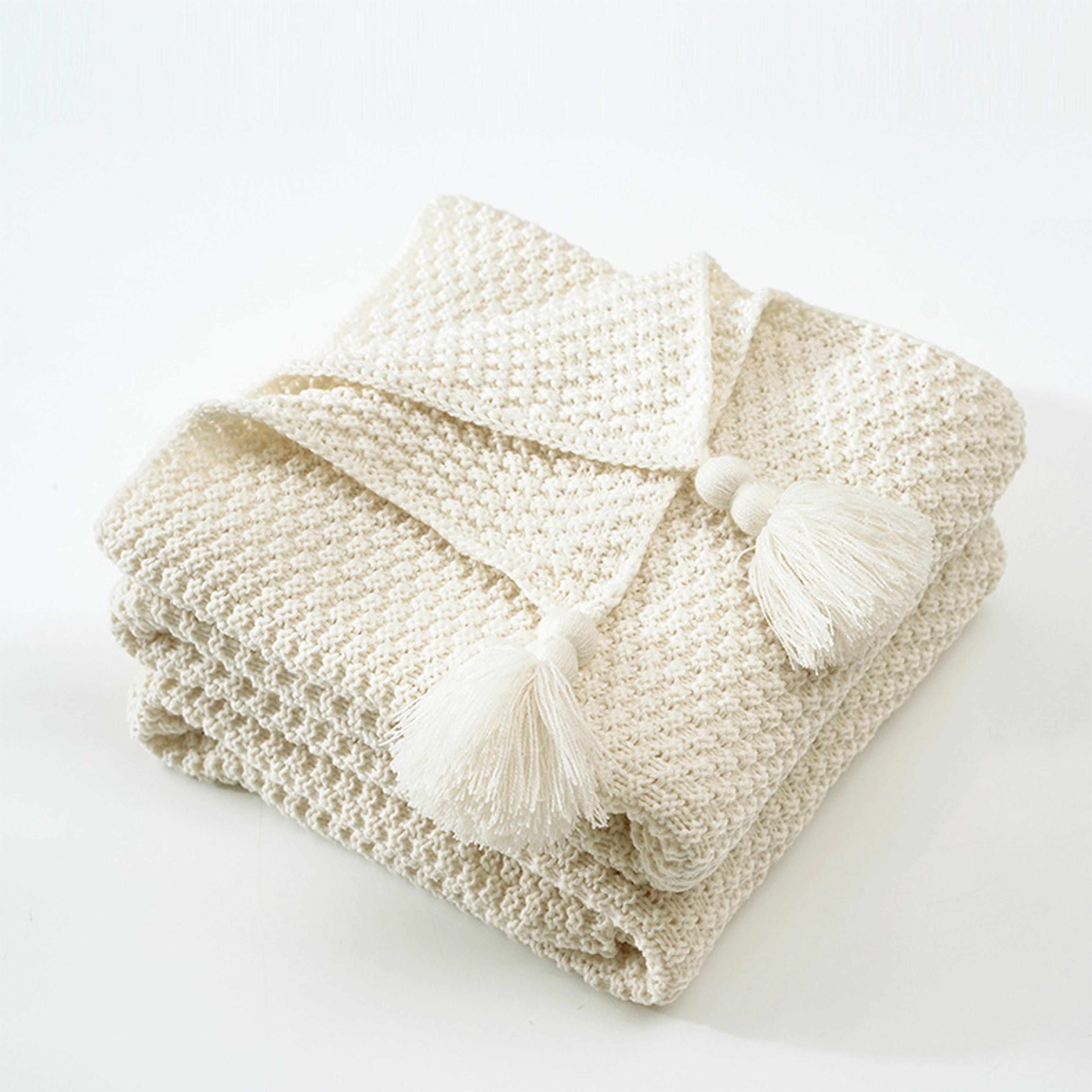 cozy knitted throw blanket nordic soft plaid sofa blanket for bed, couch & office nap