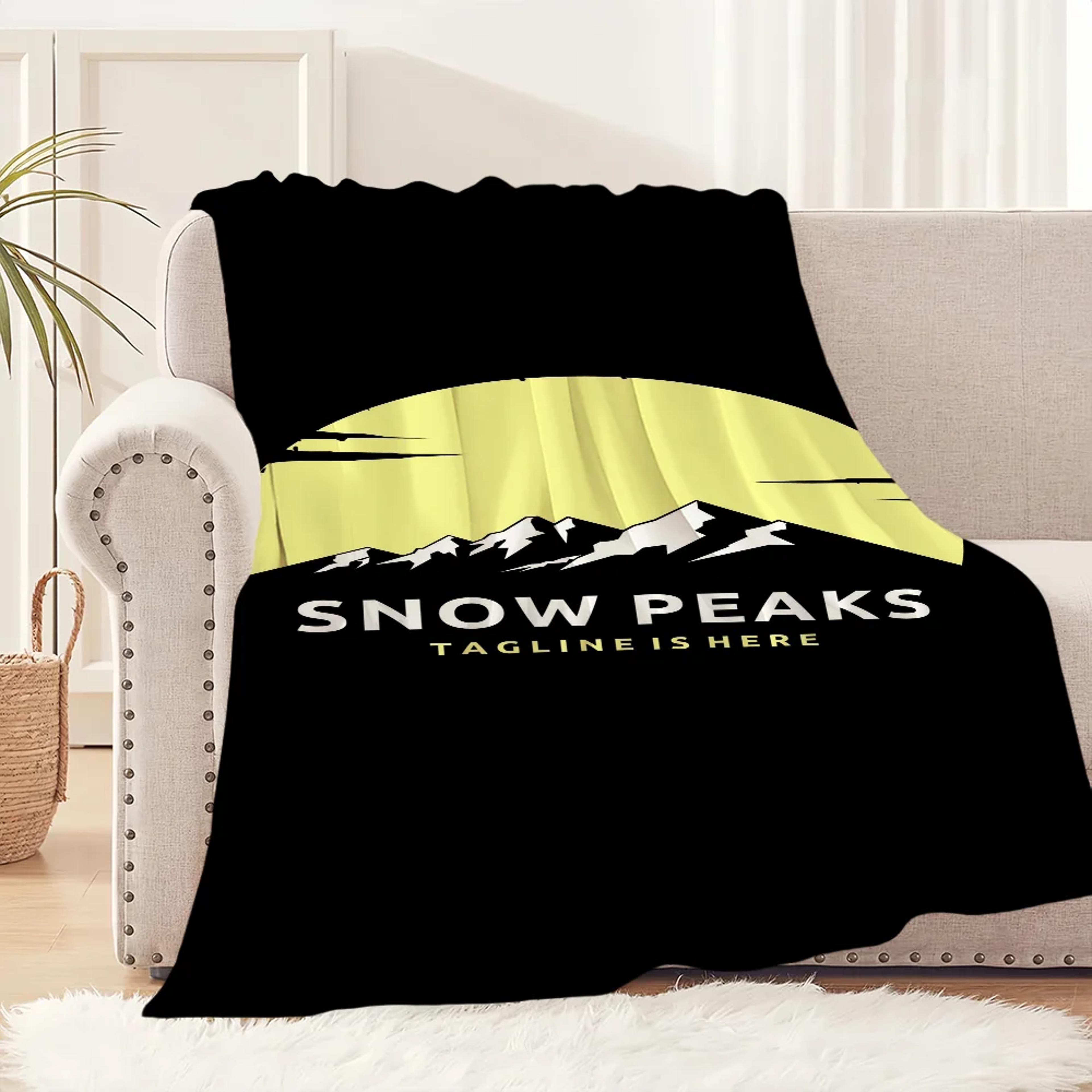 snow peak plush throw blanket soft fleece cozy couch blanket for home, travel & gifts