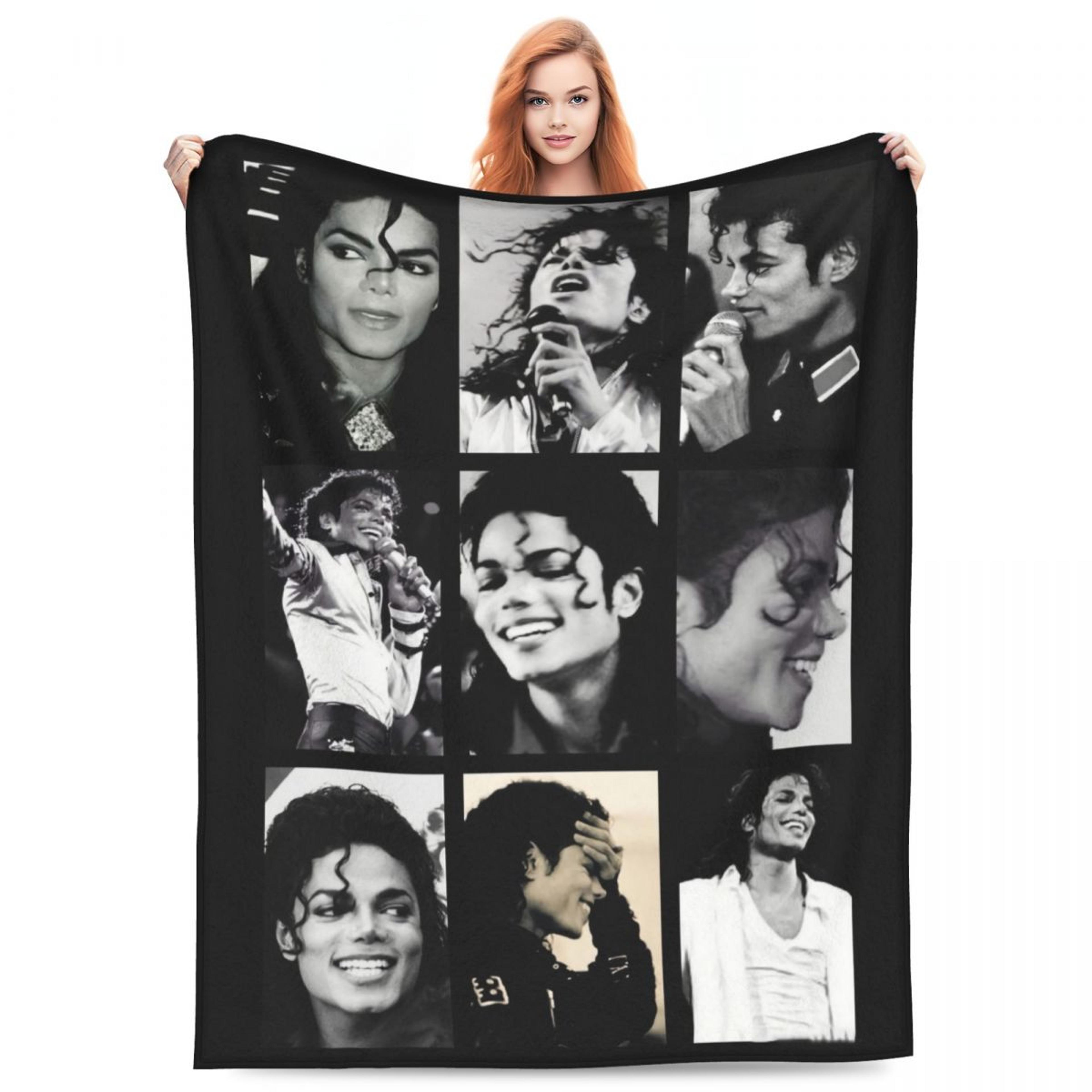 michael jackson blanket ultra soft flannel throw blanket for sofa, bed, travel & music fans