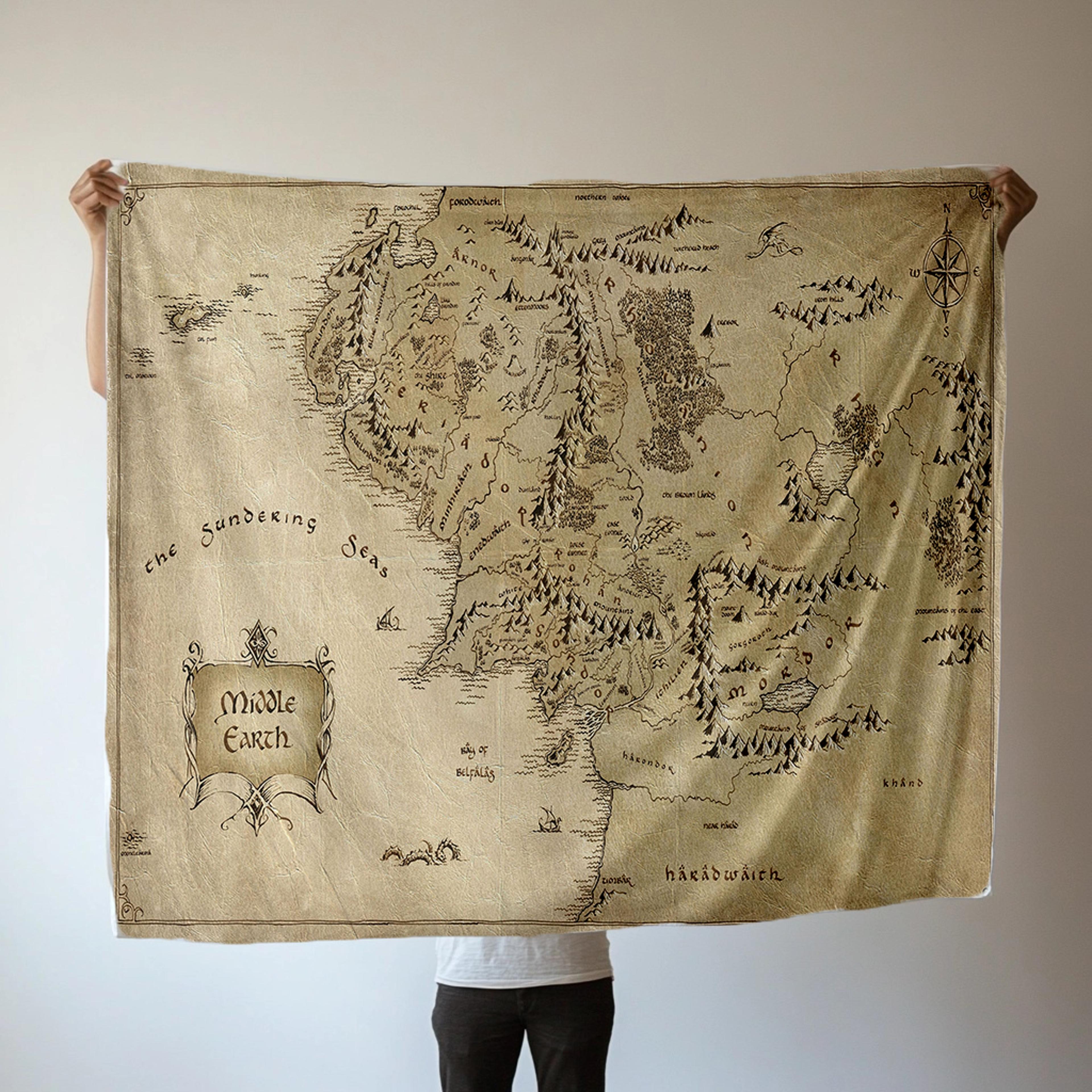 middle earth blanket soft fleece lord of the rings throw blanket for couch, bed & sofa
