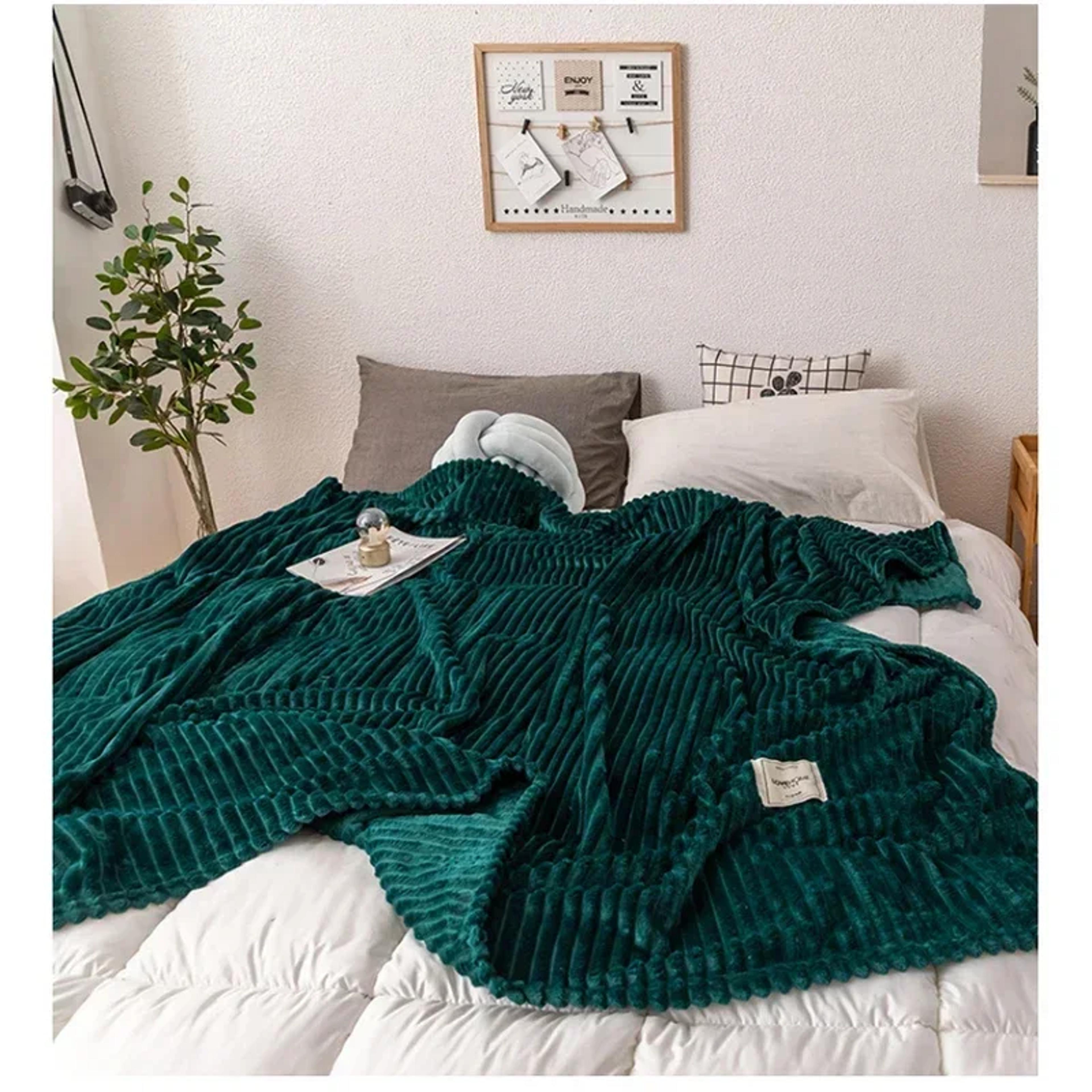 ultra soft flannel blanket thick plush cozy bed & sofa throw for year round comfort