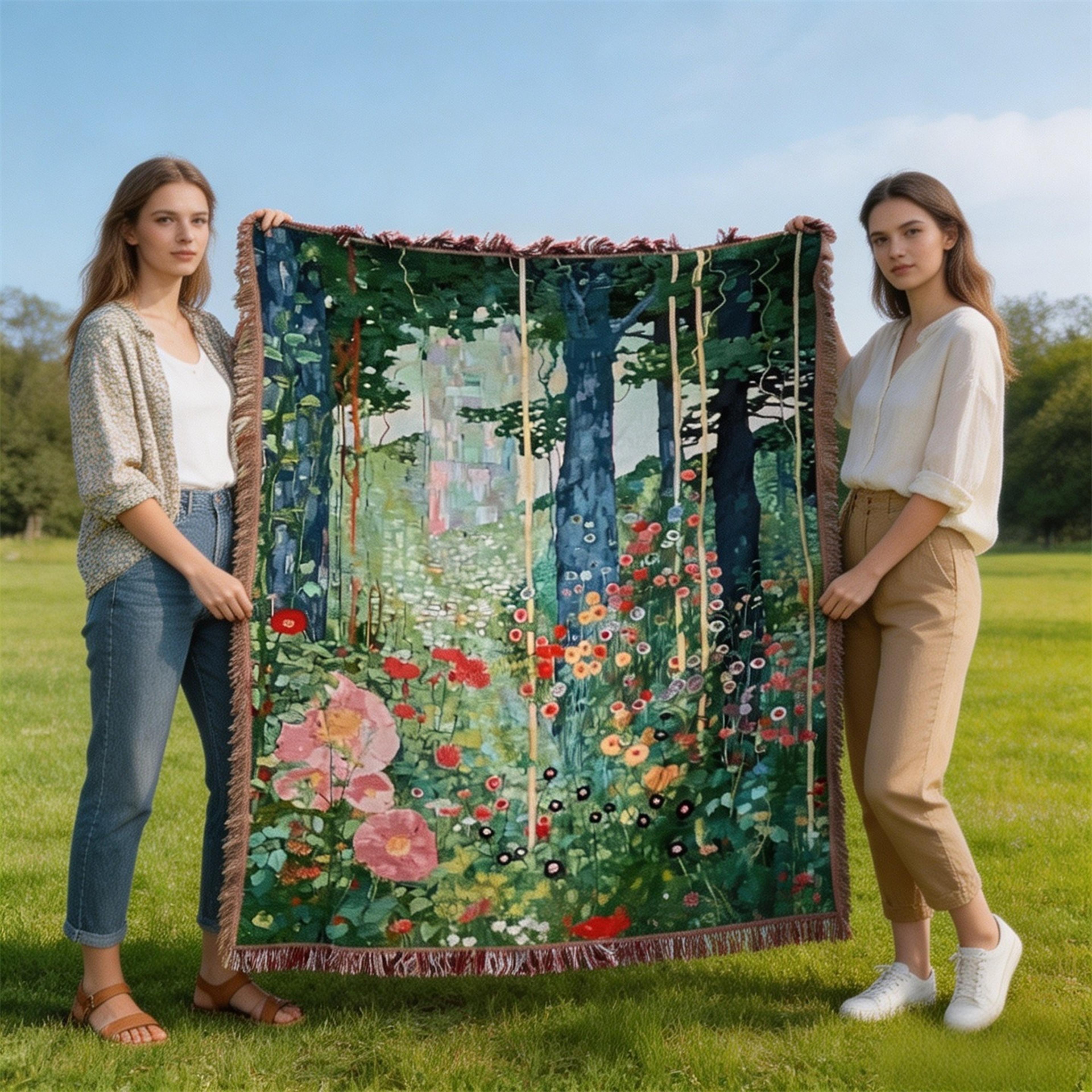 secret garden tapestry wall hanging decorative throw blanket for boho bedroom & home decor