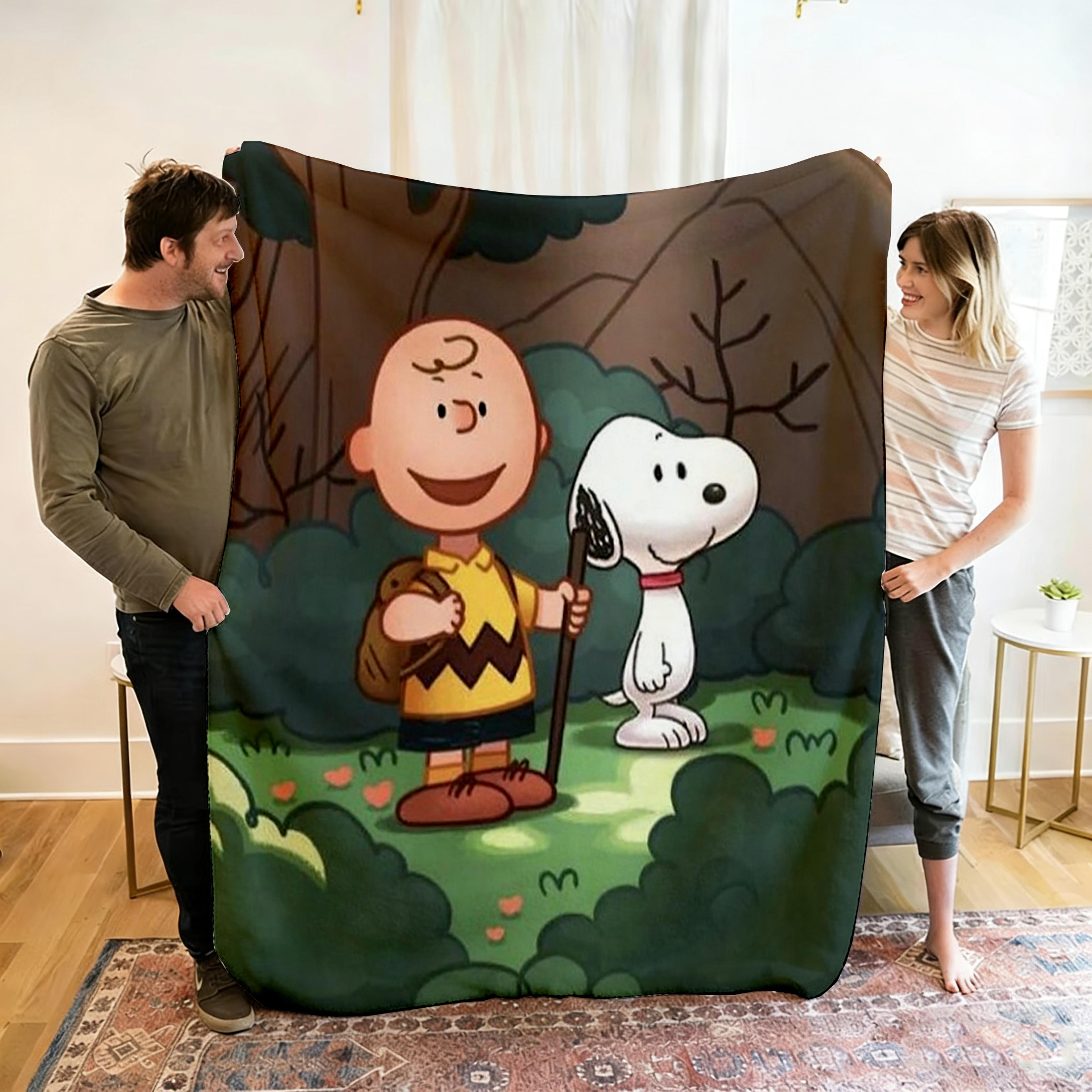 kawaii snoopy blanket soft flannel kids throw blanket for sofa, bed & cozy gifts