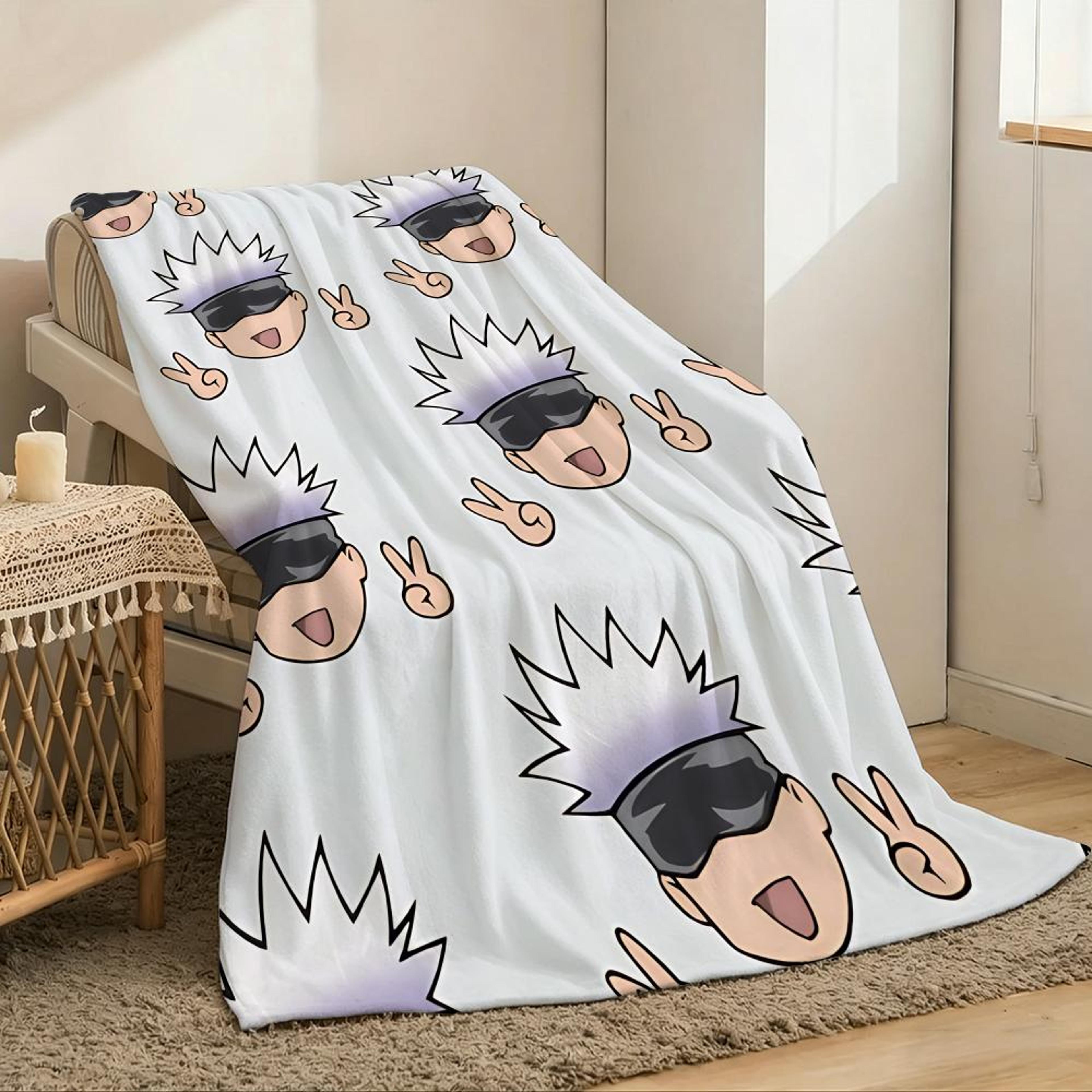 flannel throw blanket lightweight anime throw for cozy summer comfort
