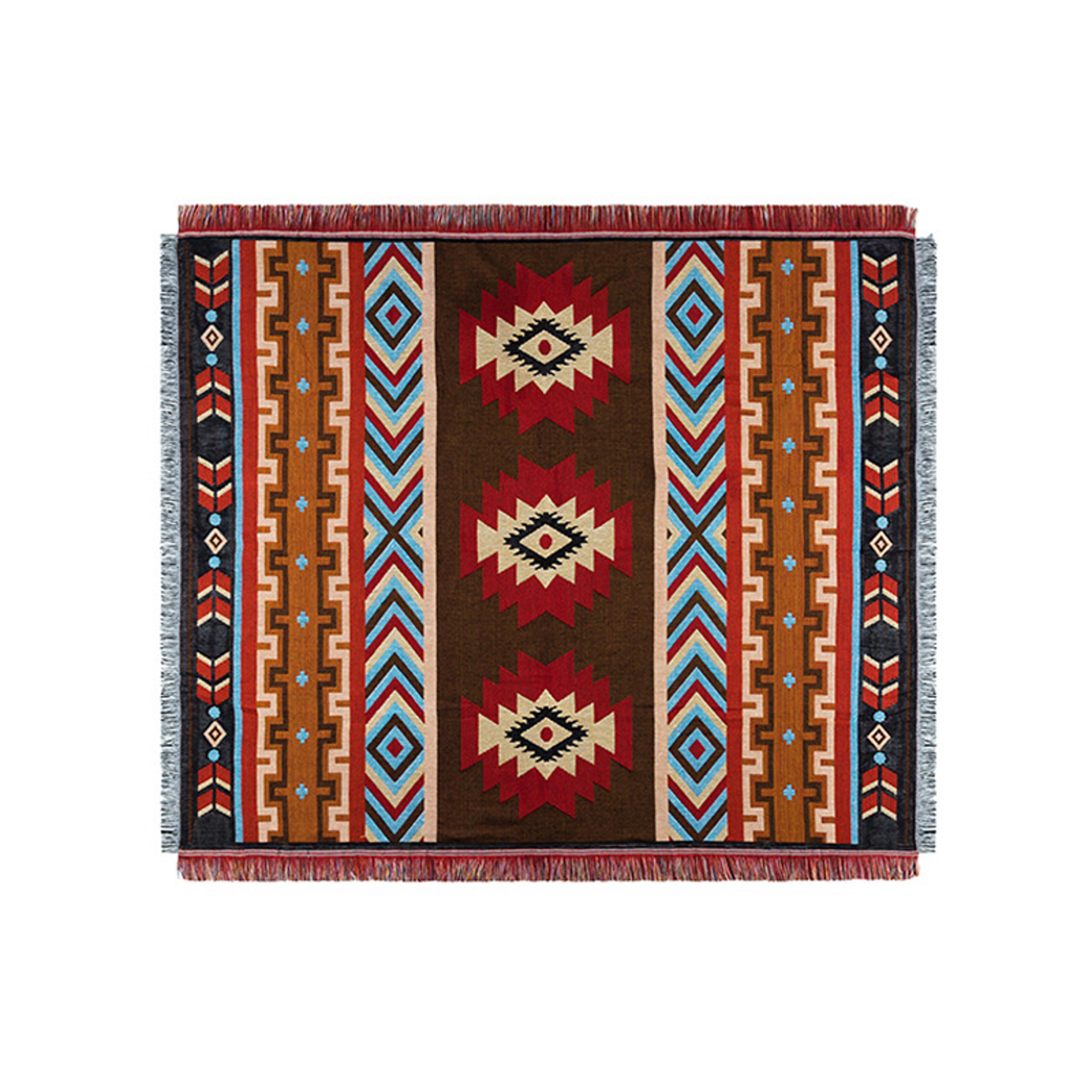 boho tribal throw blanket with tassels woven picnic blanket for sofa, bed, camping & travel