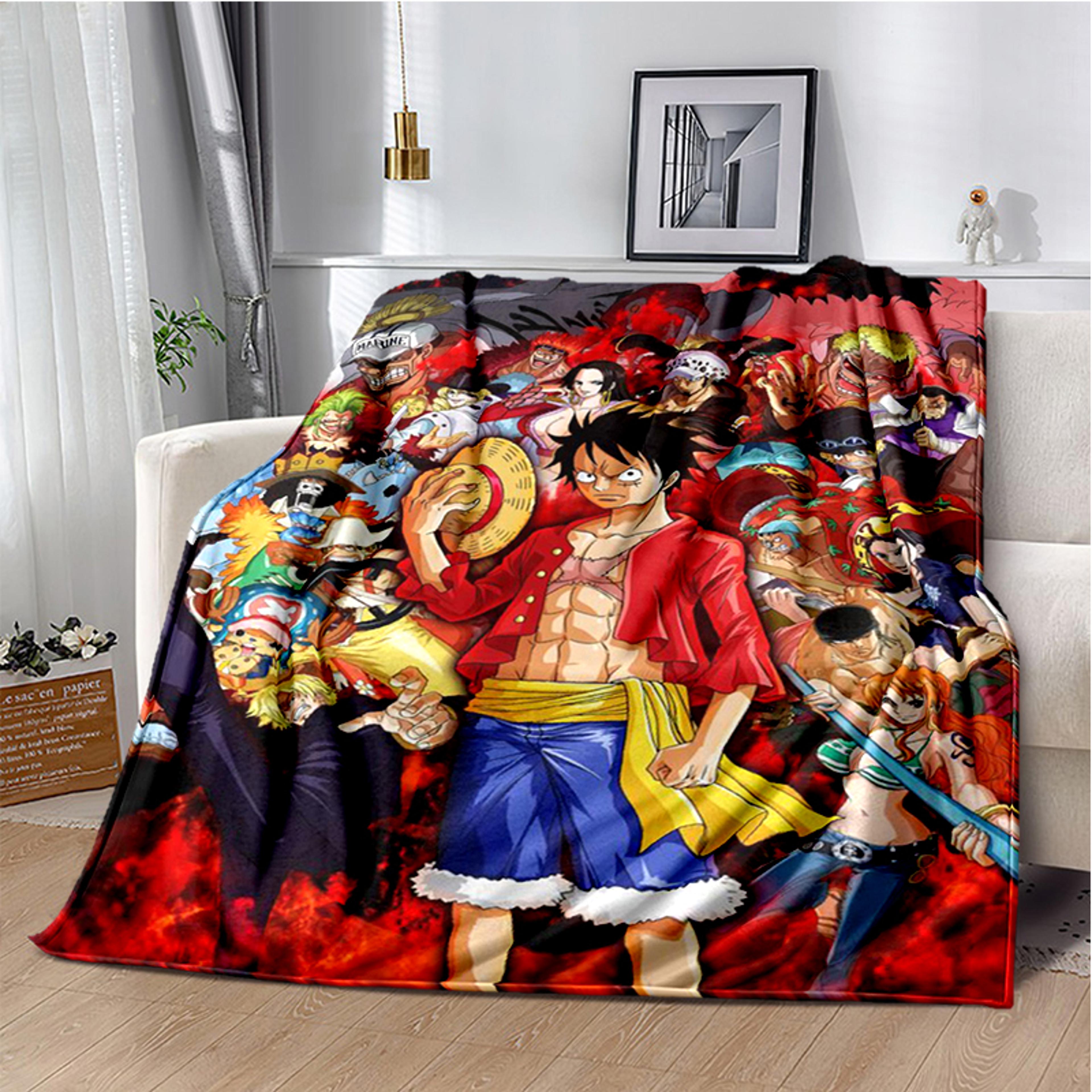one piece blanket soft anime throw blanket flannel fleece for bed, sofa & travel