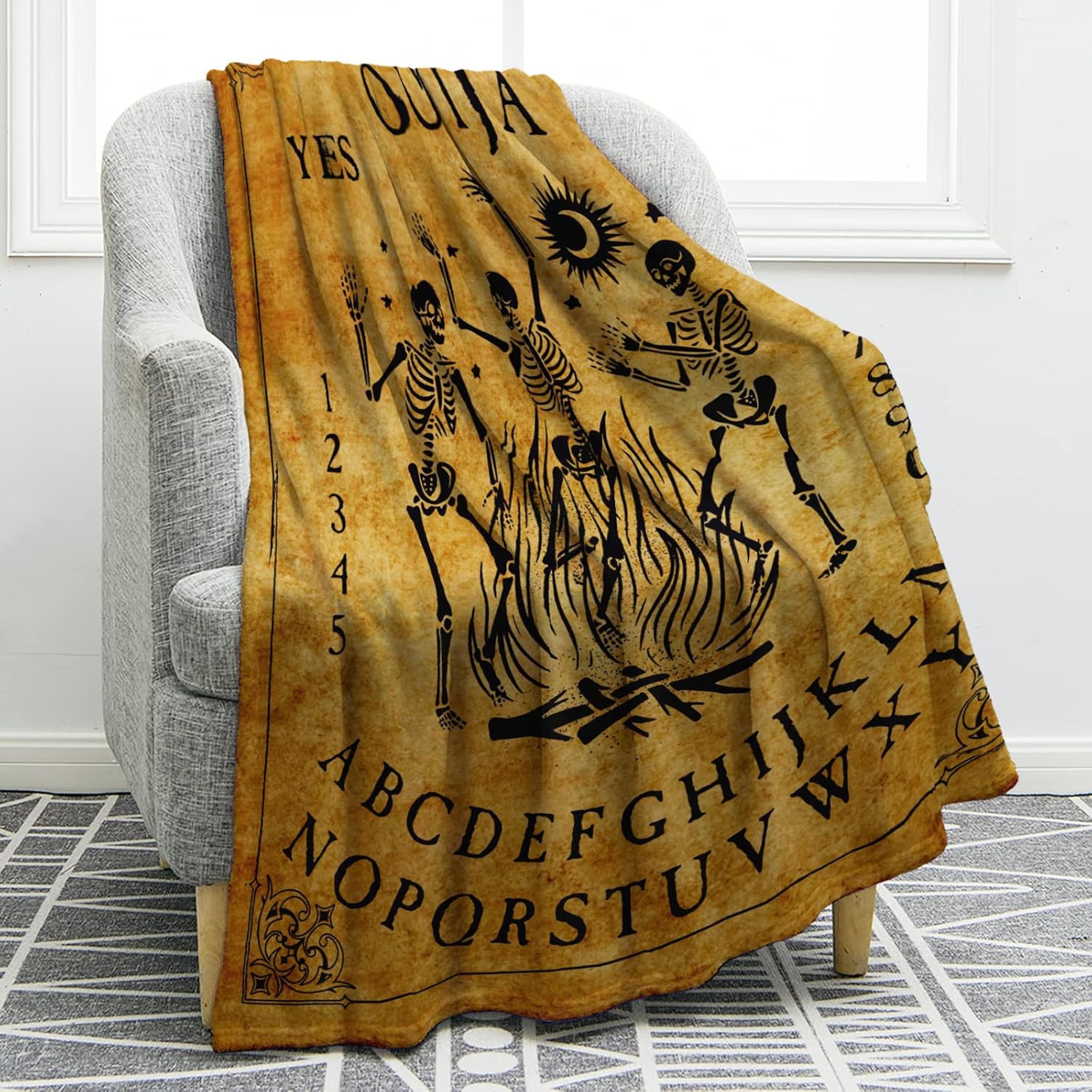 ouija board blanket soft gothic throw blanket for witchy home decor & halloween comfort