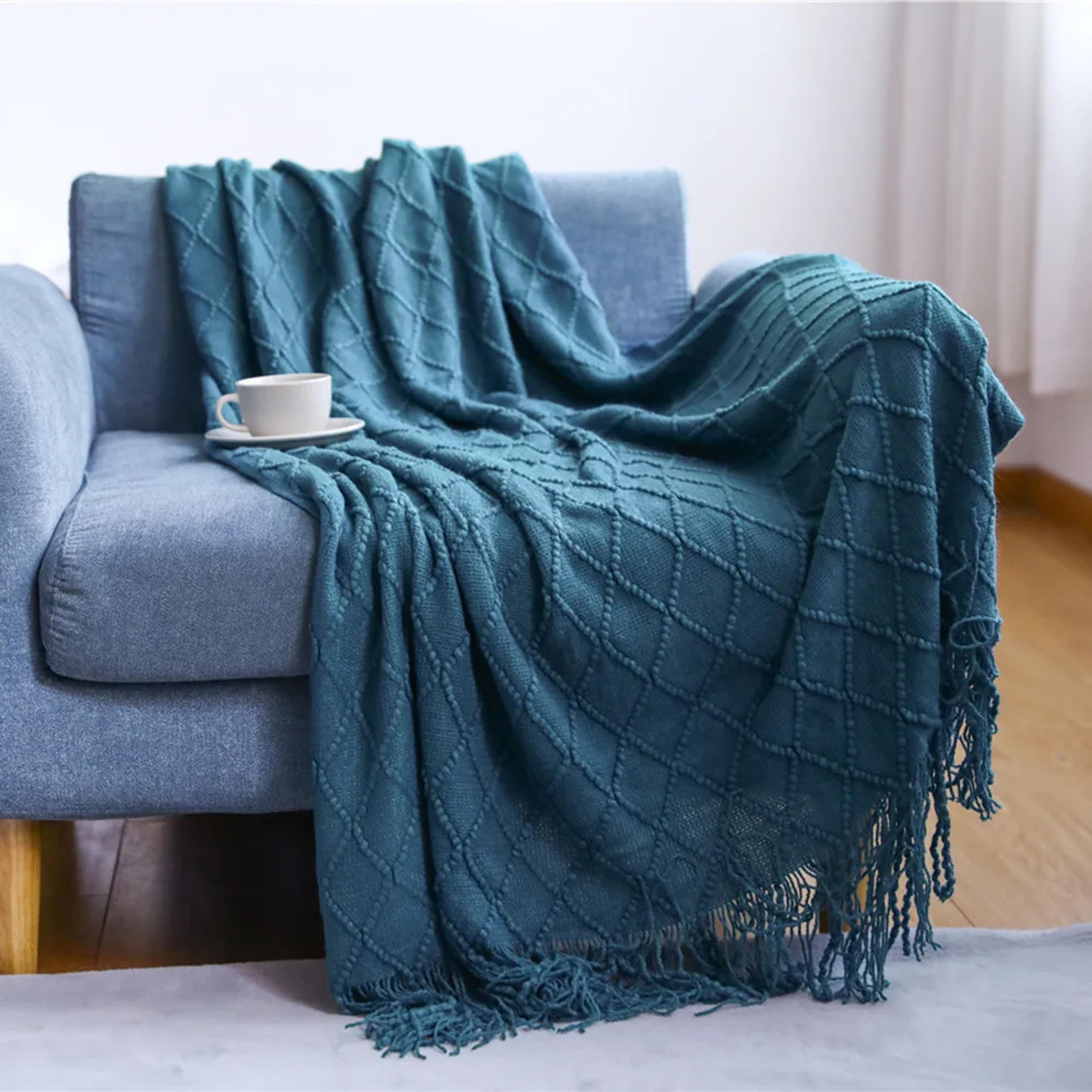 soft knitted throw blanket with tassels cozy nordic sofa & bed accent for all seasons