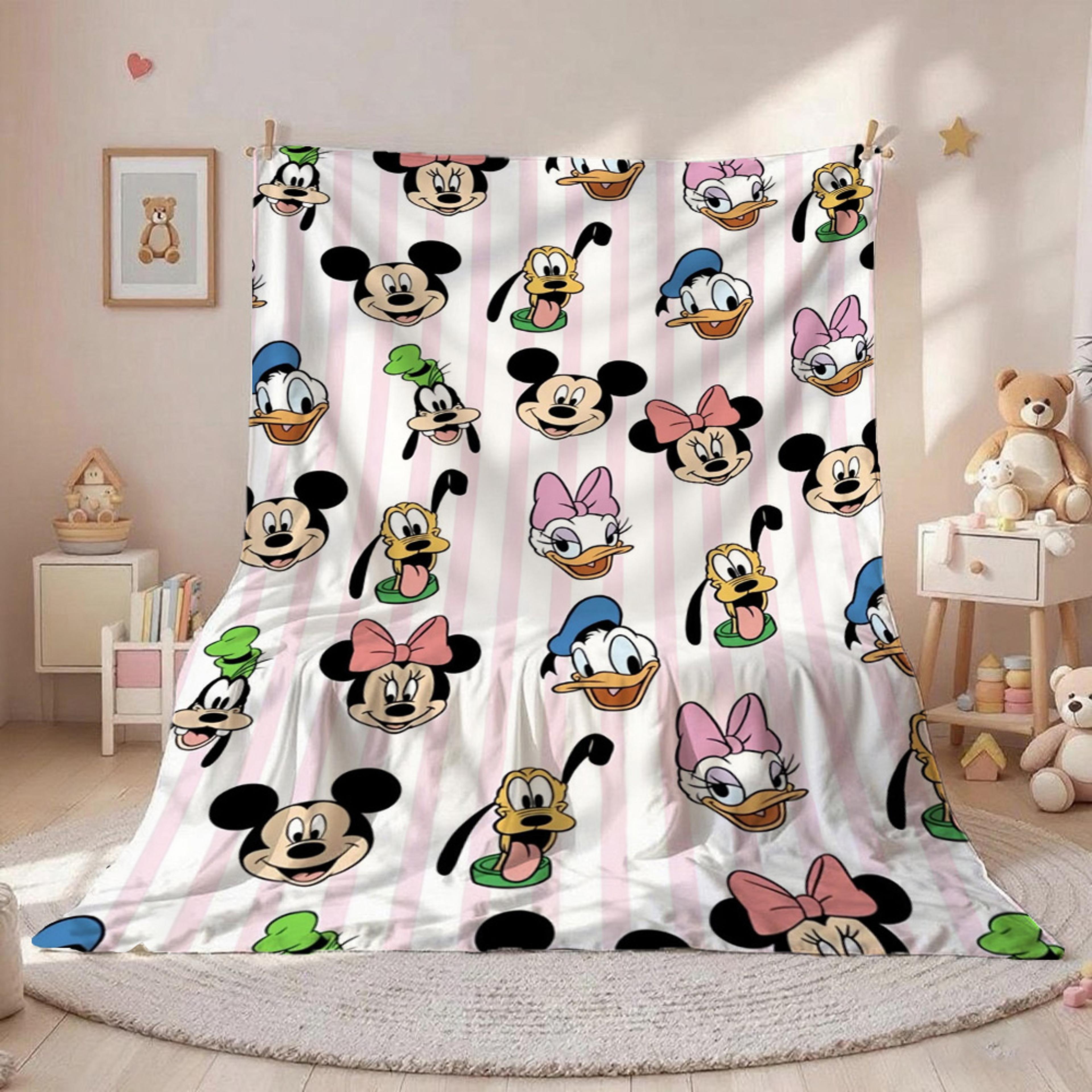 minnie mouse blanket soft fleece cartoon throw blanket for bed, sofa, travel & camping