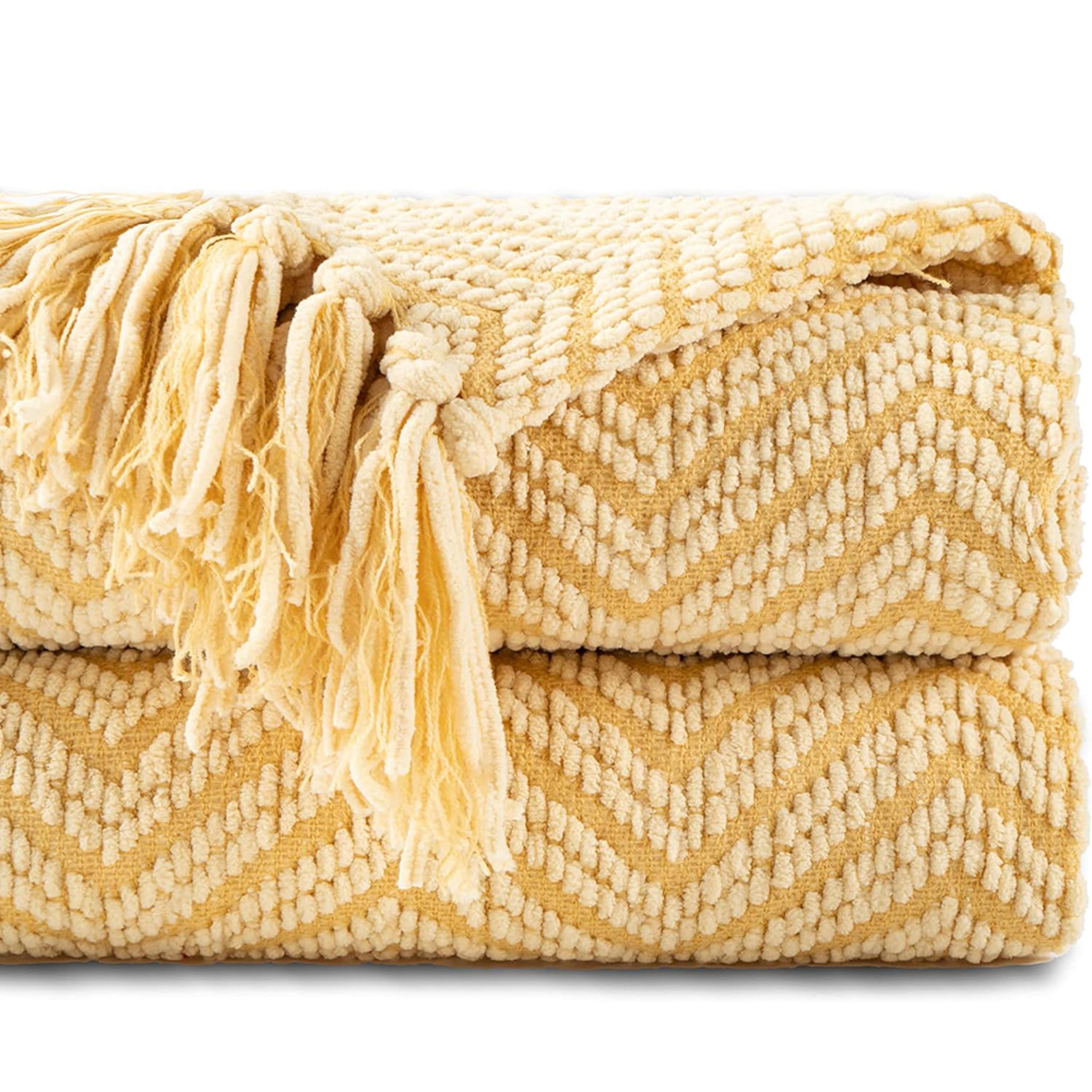 battilo chenille throw blanket soft thick knitted throw blanket for couch, sofa & bed decor