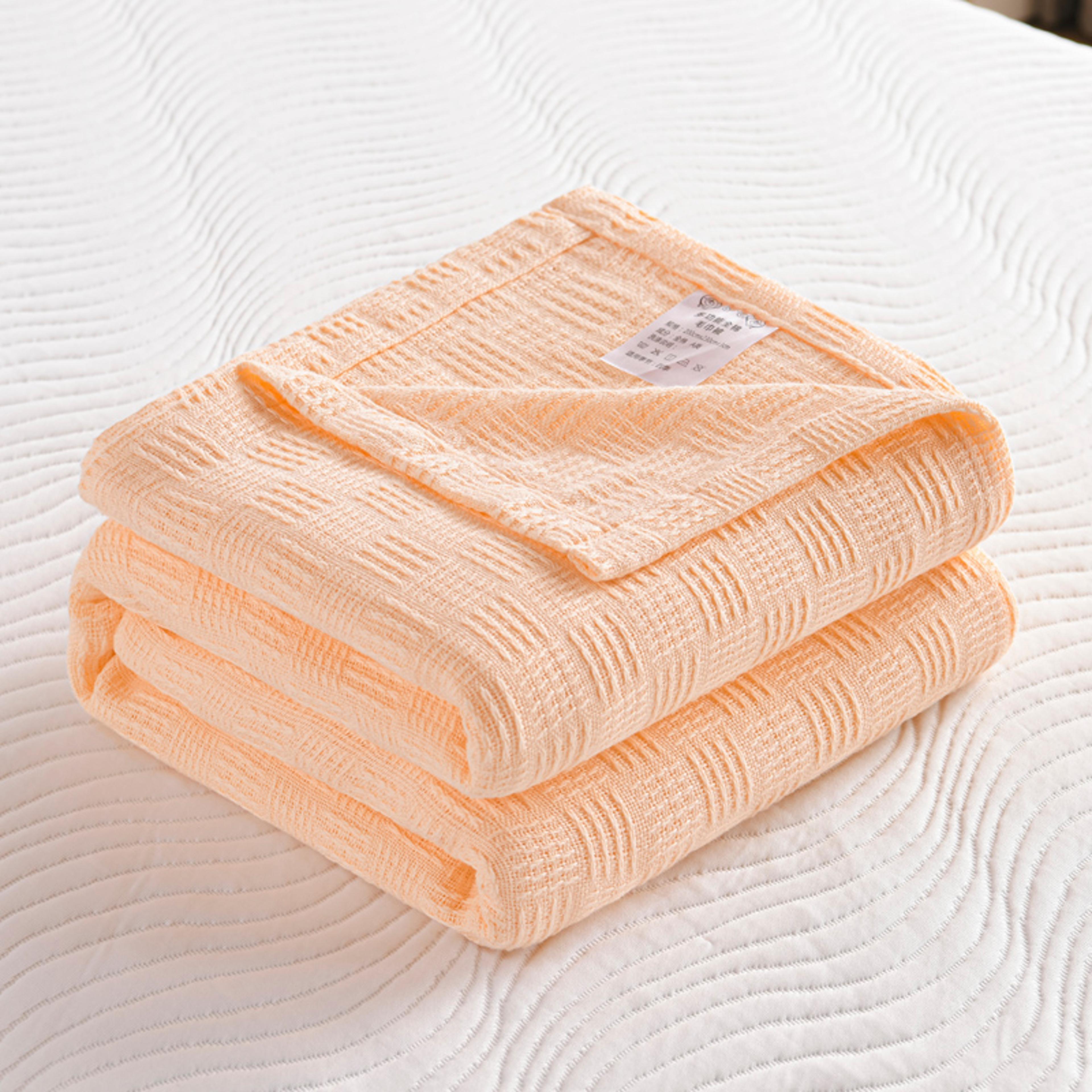 cotton plaid weave blanket lightweight all season bed throw for sofa, twin, queen & king beds