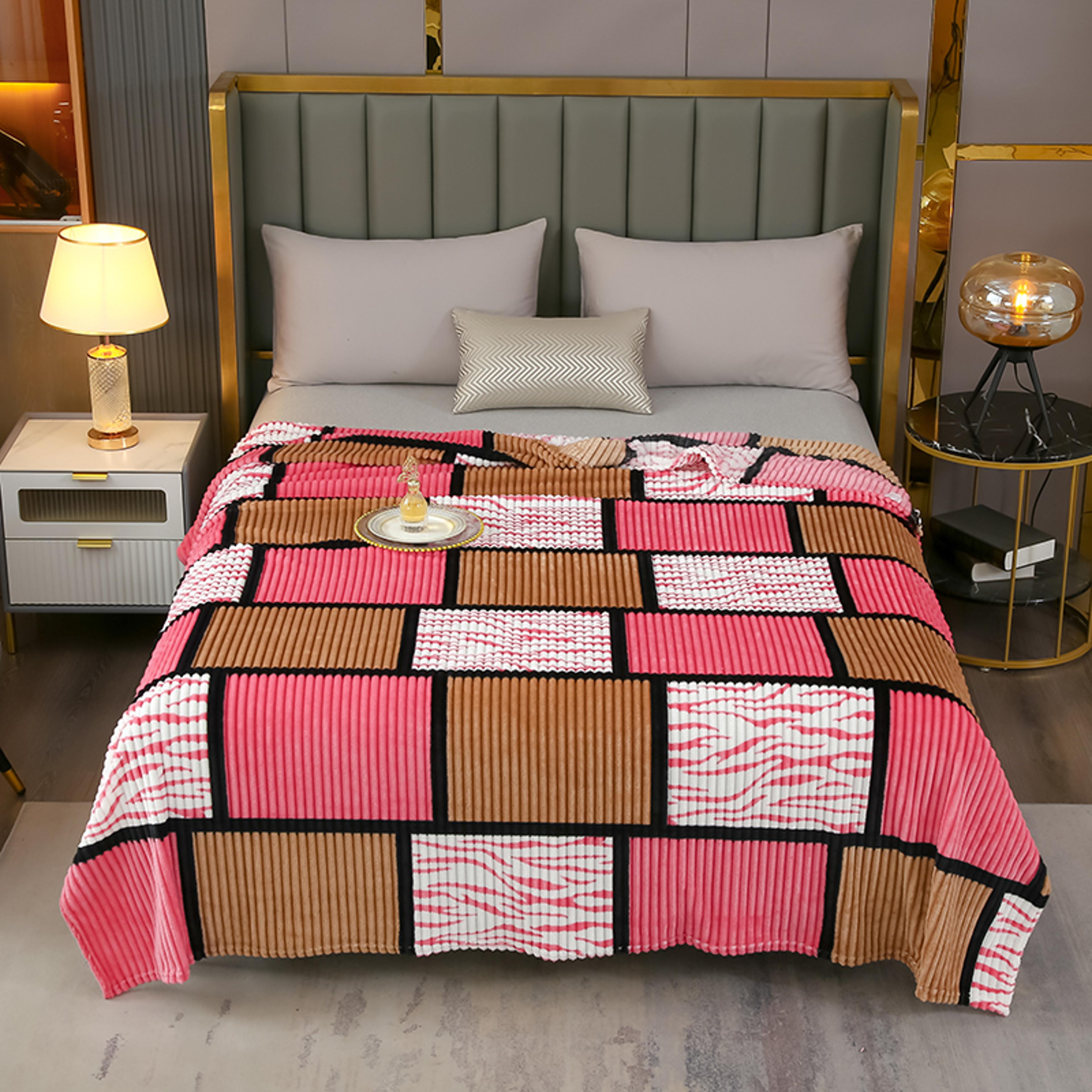 luxury fleece blanket for bed & sofa soft flannel blanket warm cozy throw for all seasons