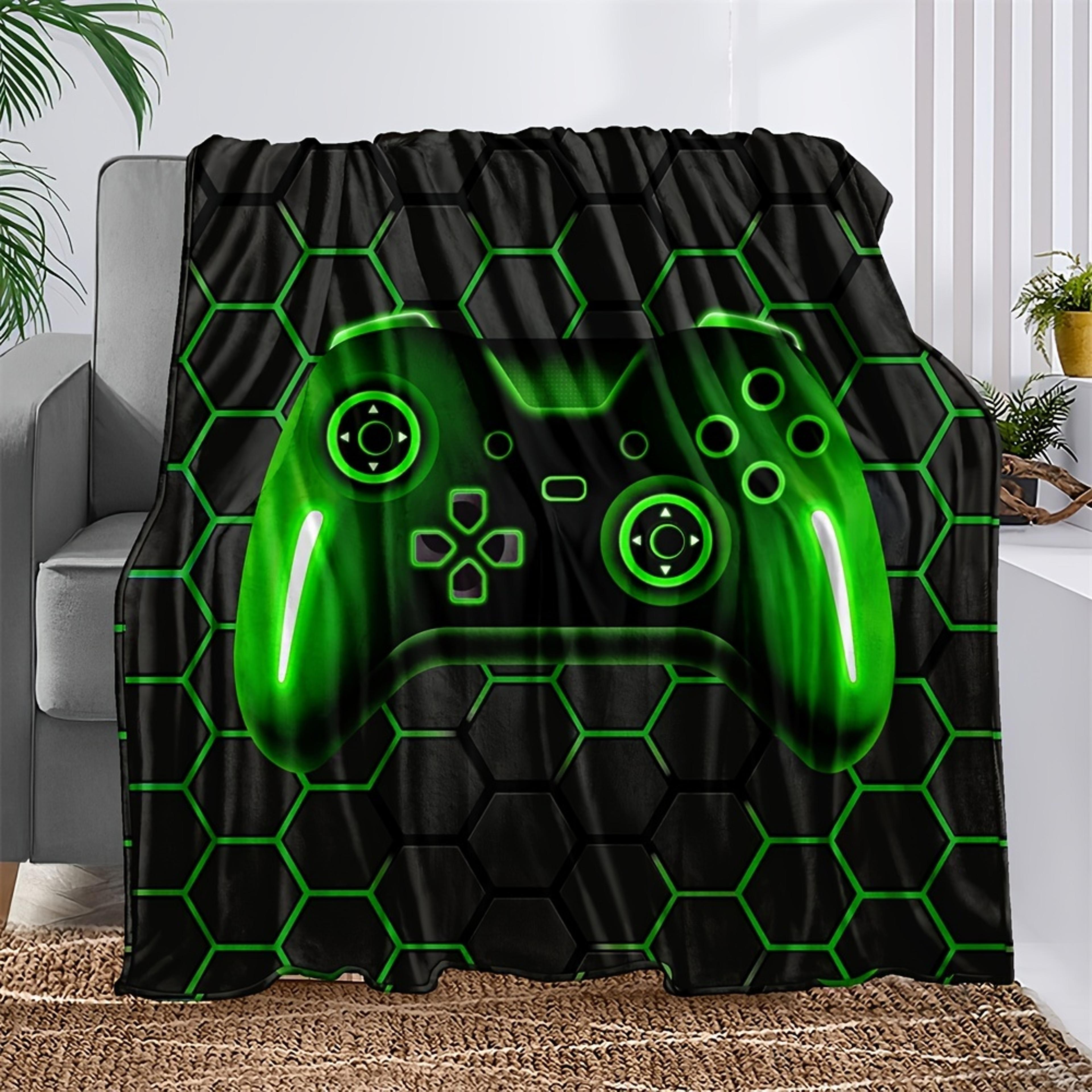 gaming microfiber throw blanket ultra soft gaming fleece blanket for bed, sofa & travel