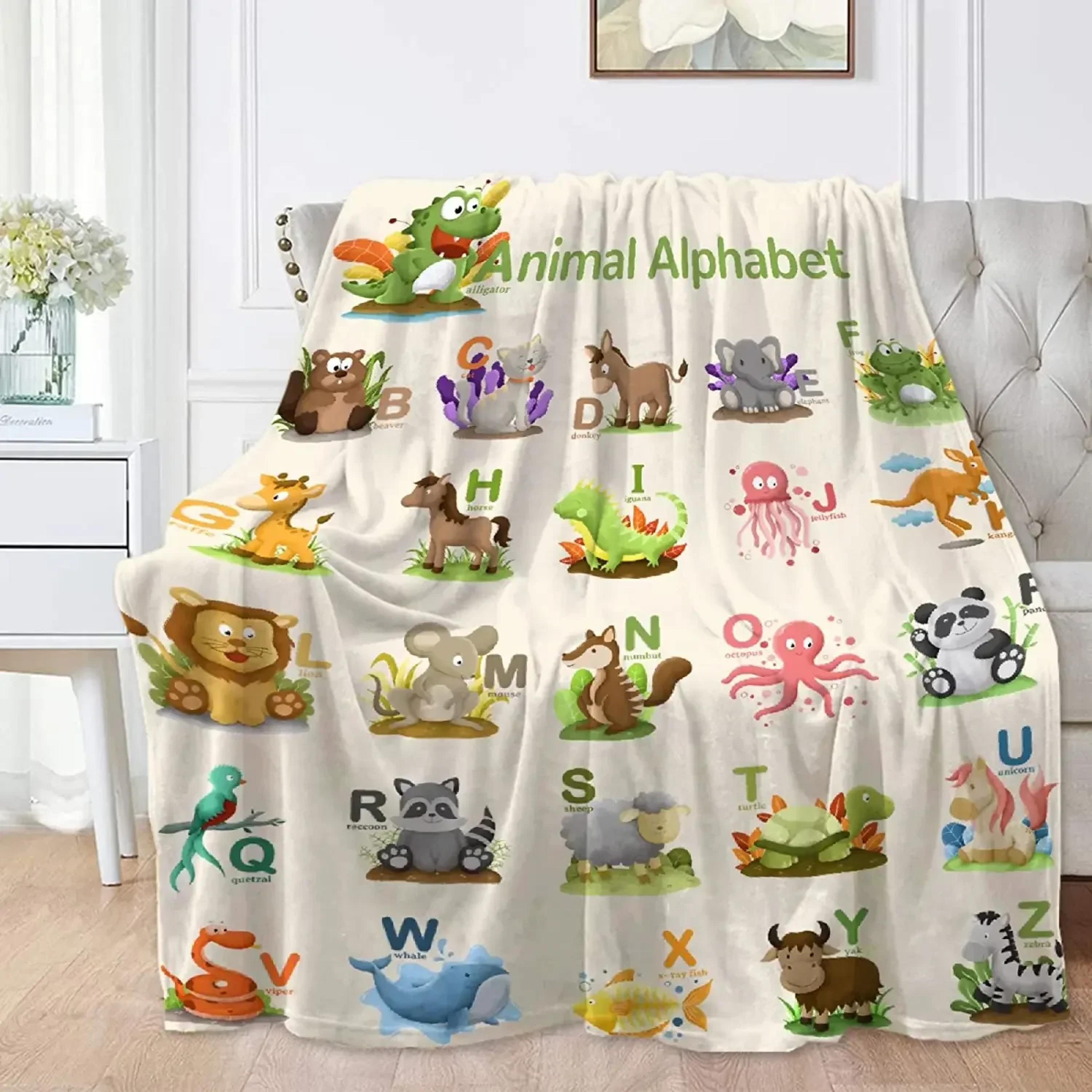 alphabet lore flannel throw blanket super soft anime throw for sofa, bed & all season comfort