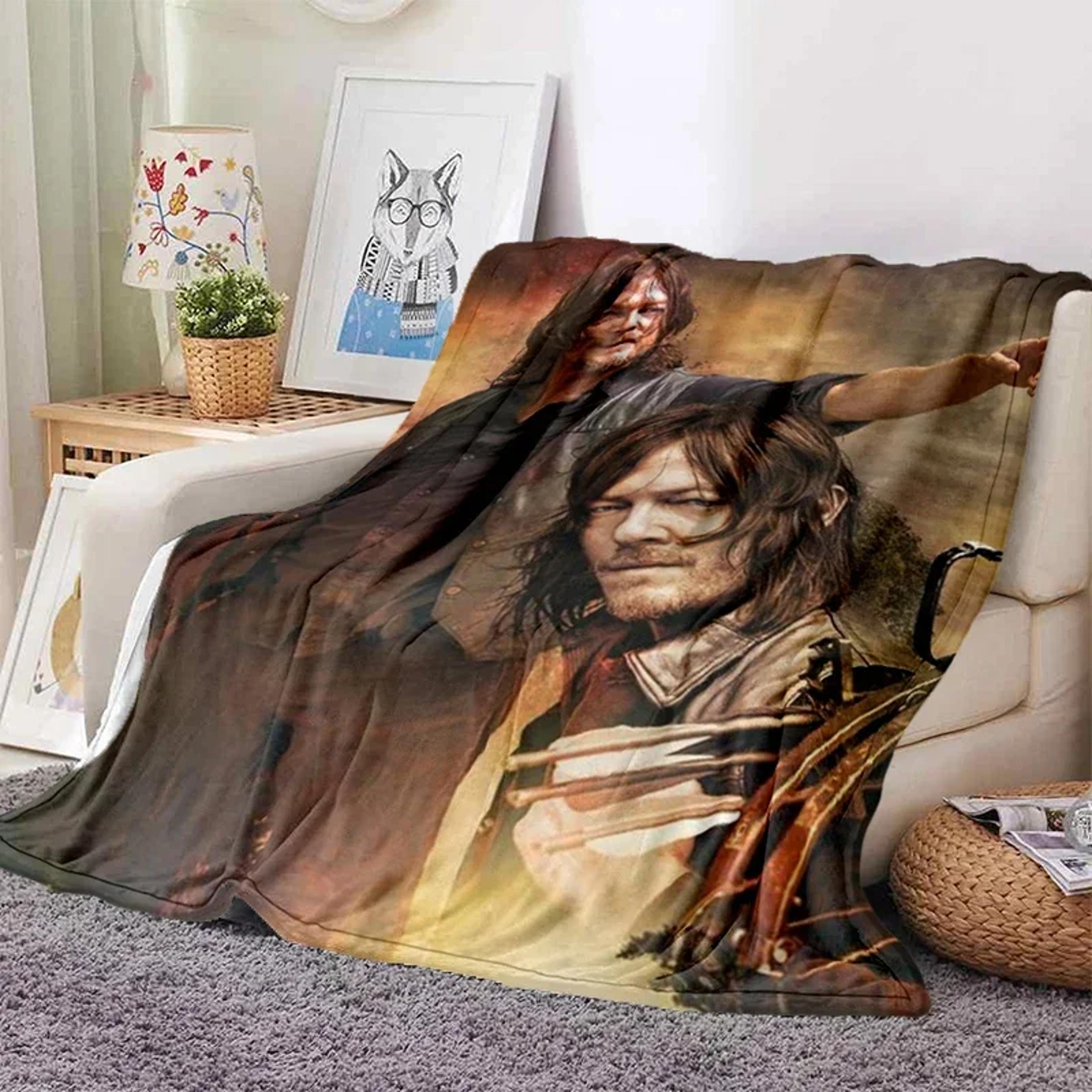 the walking dead fleece throw blanket ultra soft tv series blanket for sofa, bed & camping