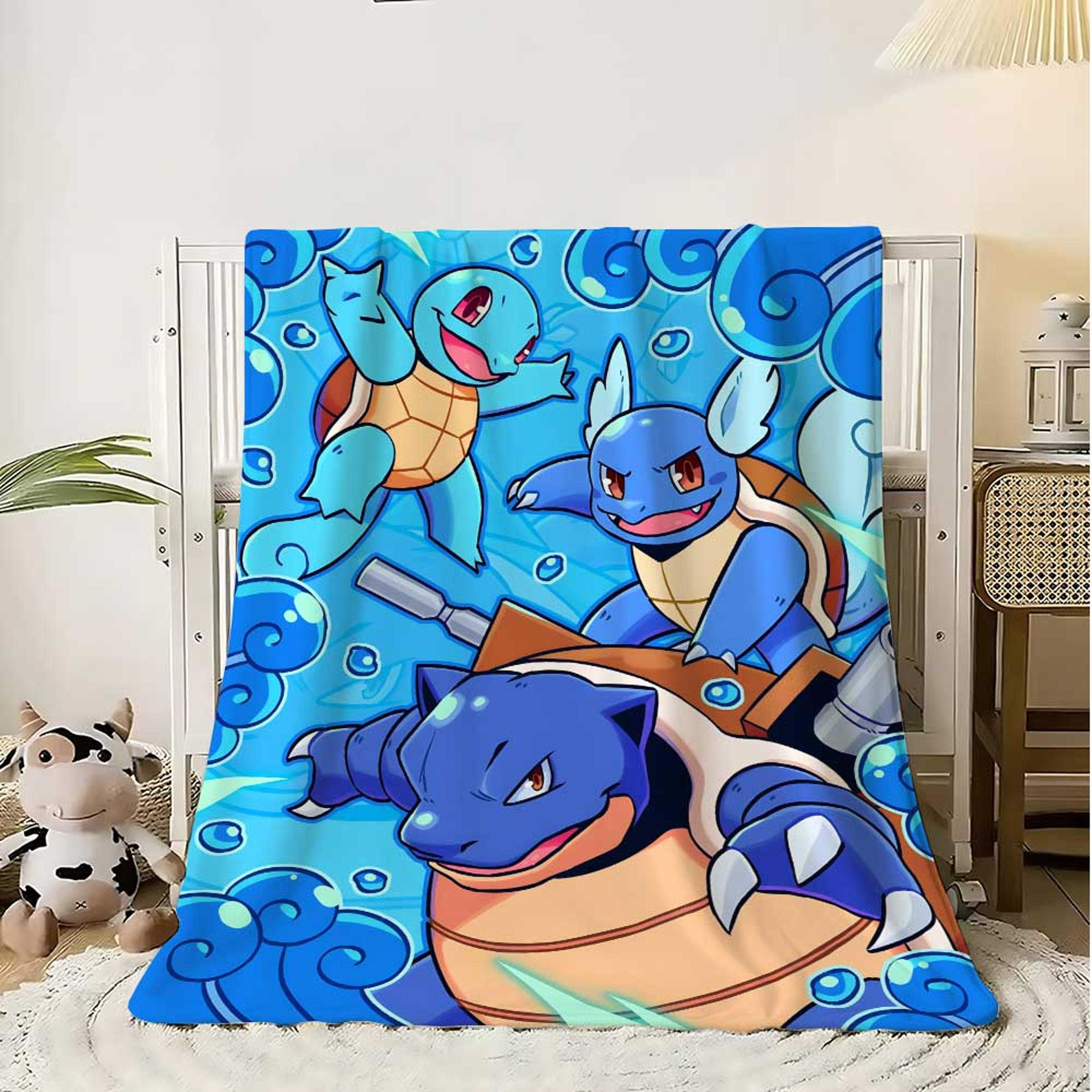 pokemon squirtle throw blanket soft anime fleece flannel bed & sofa blanket