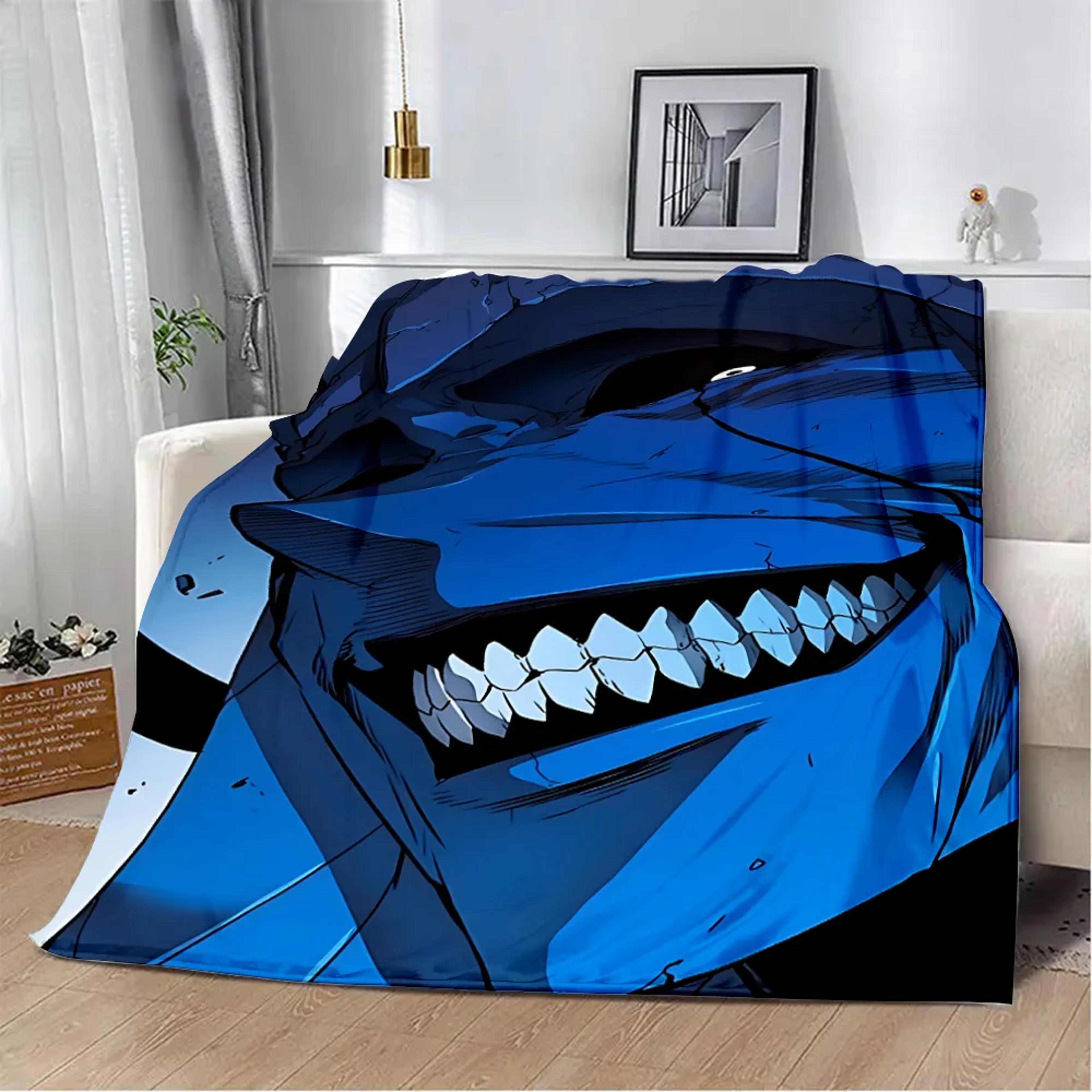 solo leveling anime throw blanket soft flannel fleece printed cozy blanket for sofa, bed & travel