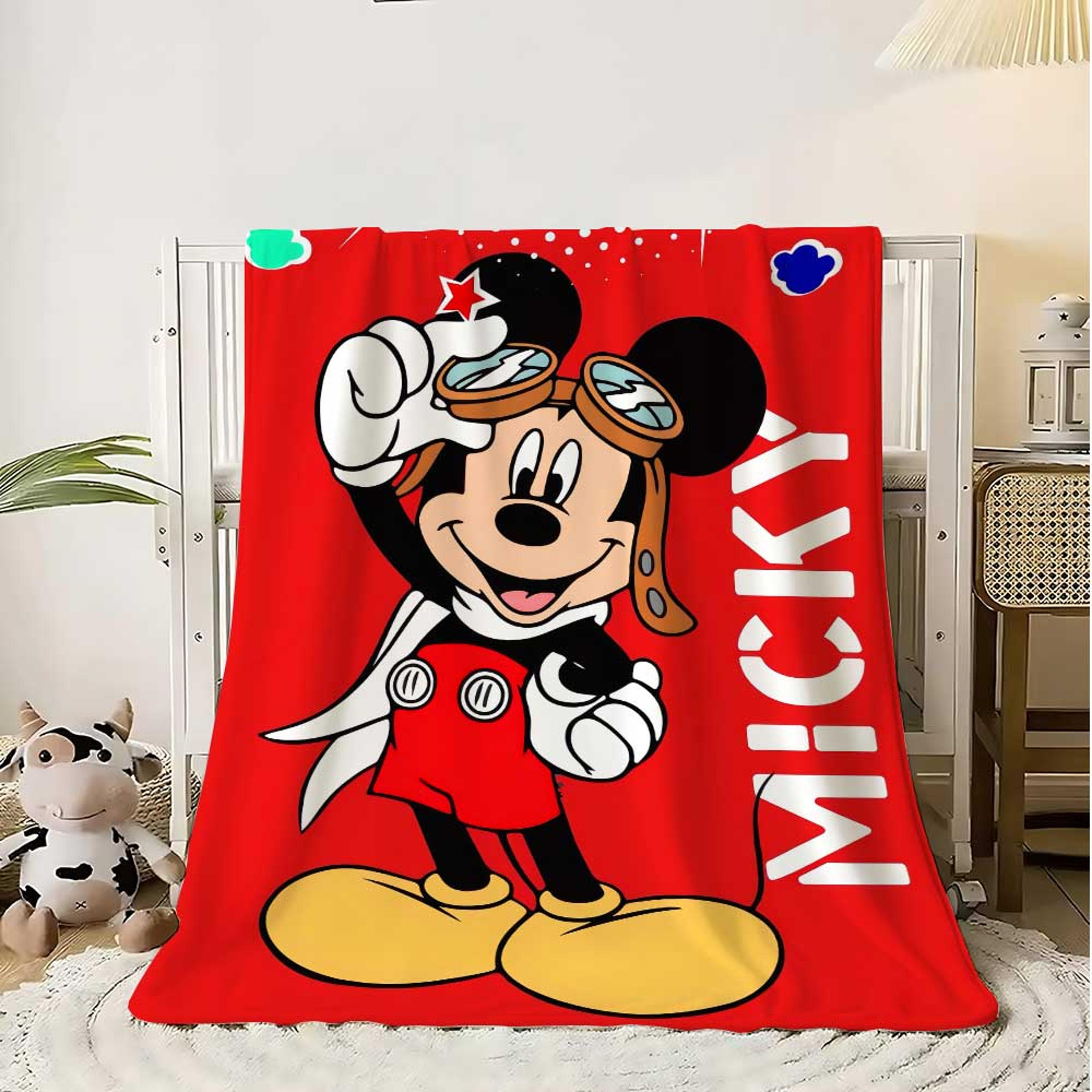 cute black eared mouse anime throw blanket soft flannel fleece blanket for couch, bed & sofa