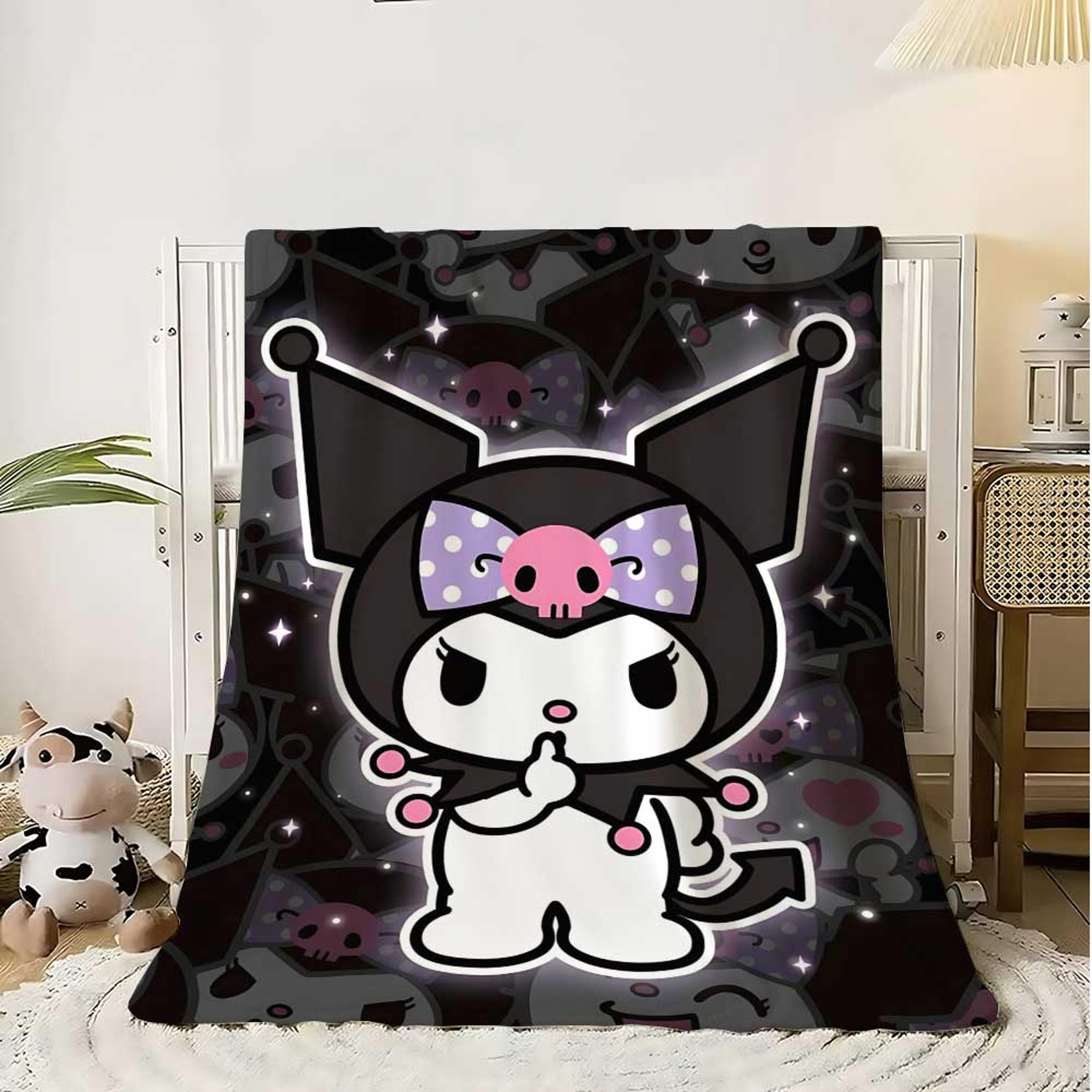 kuromi blanket fluffy throw blanket soft fleece cozy bed throw for sofa, couch & bedroom