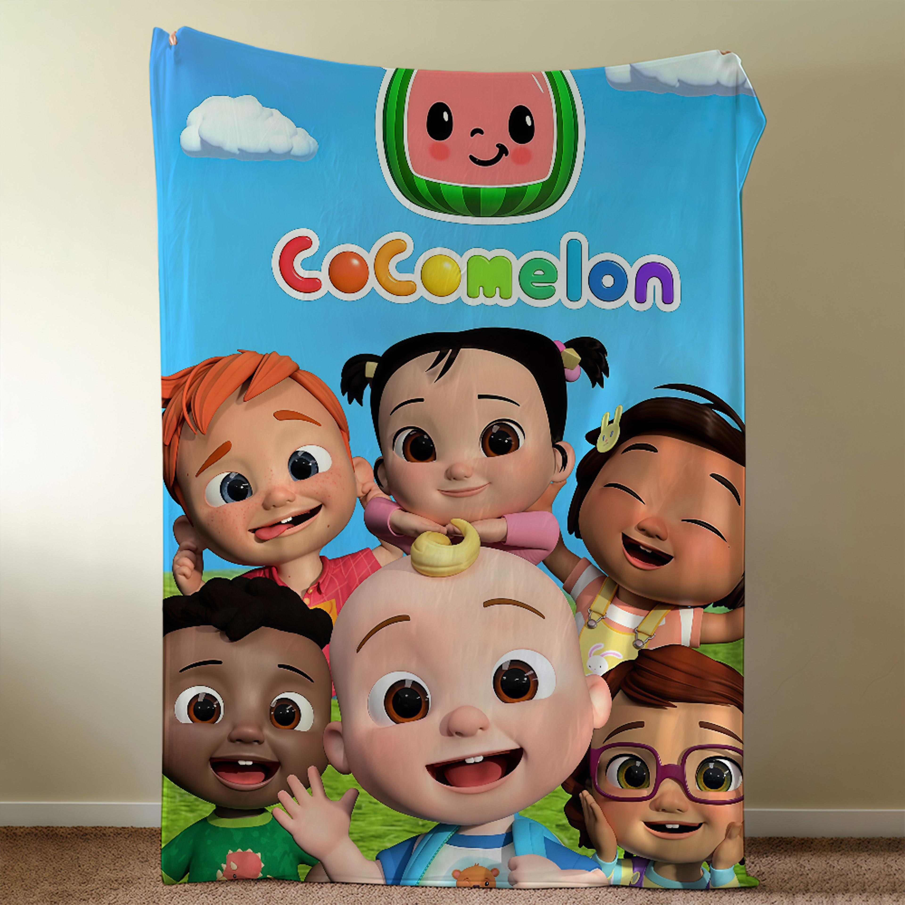 cocomelon blanket for kids ultra soft kids fleece blanket & plush baby throw for sofa, bed & travel