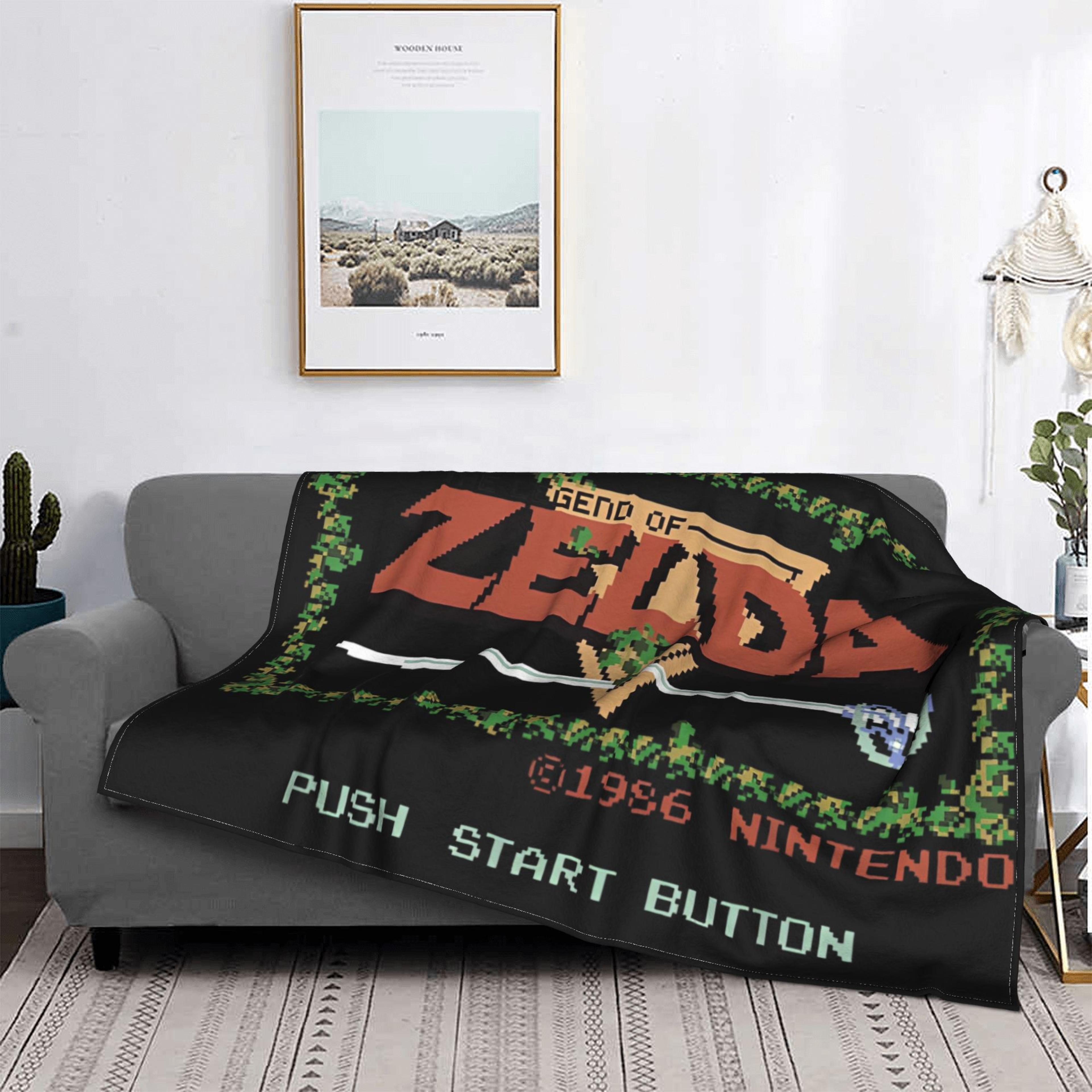 zelda blanket classic nes gaming throw blanket soft flannel plush throw for sofa, bed & lounge