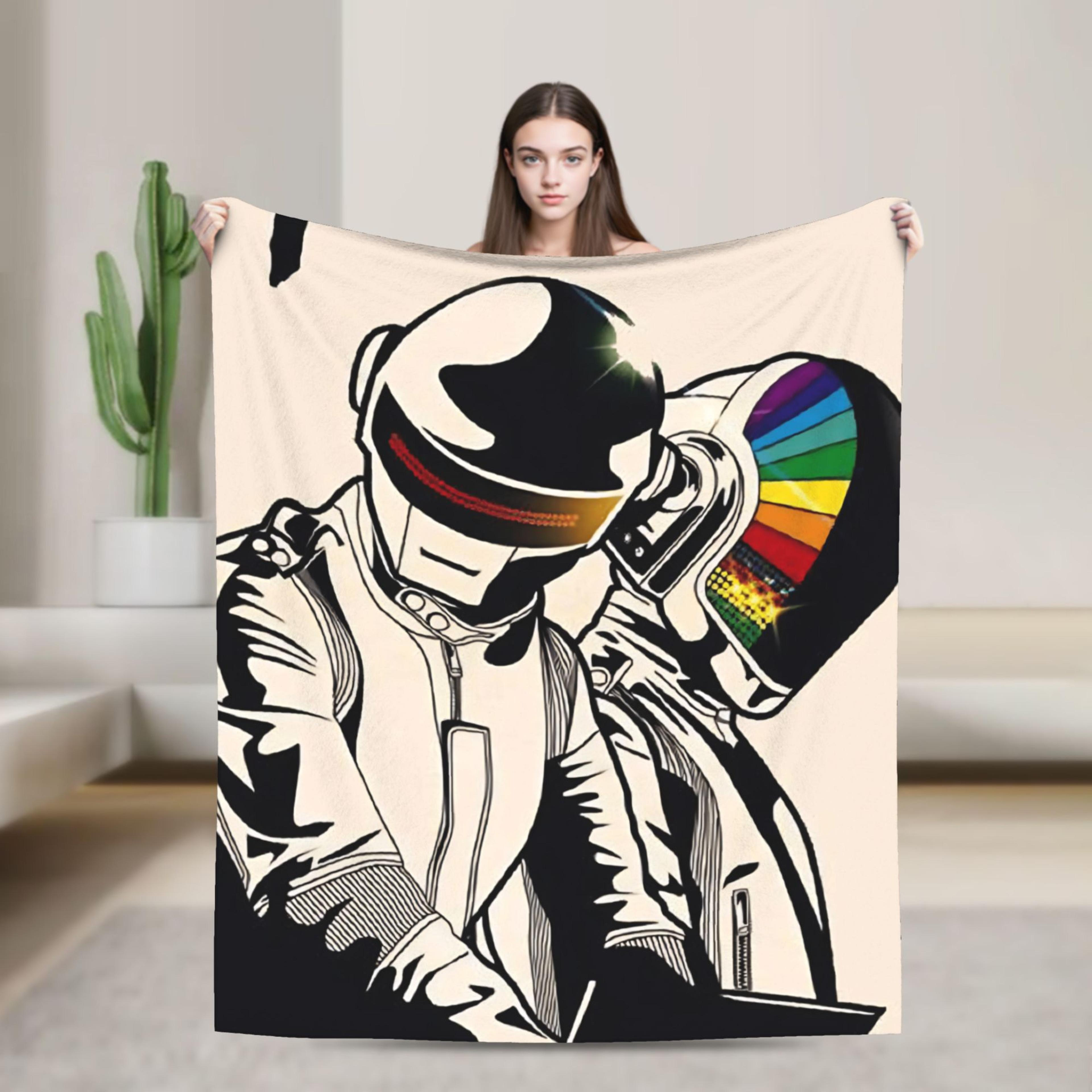 daft punk blanket super soft flannel throw blanket for couch, bed & camping