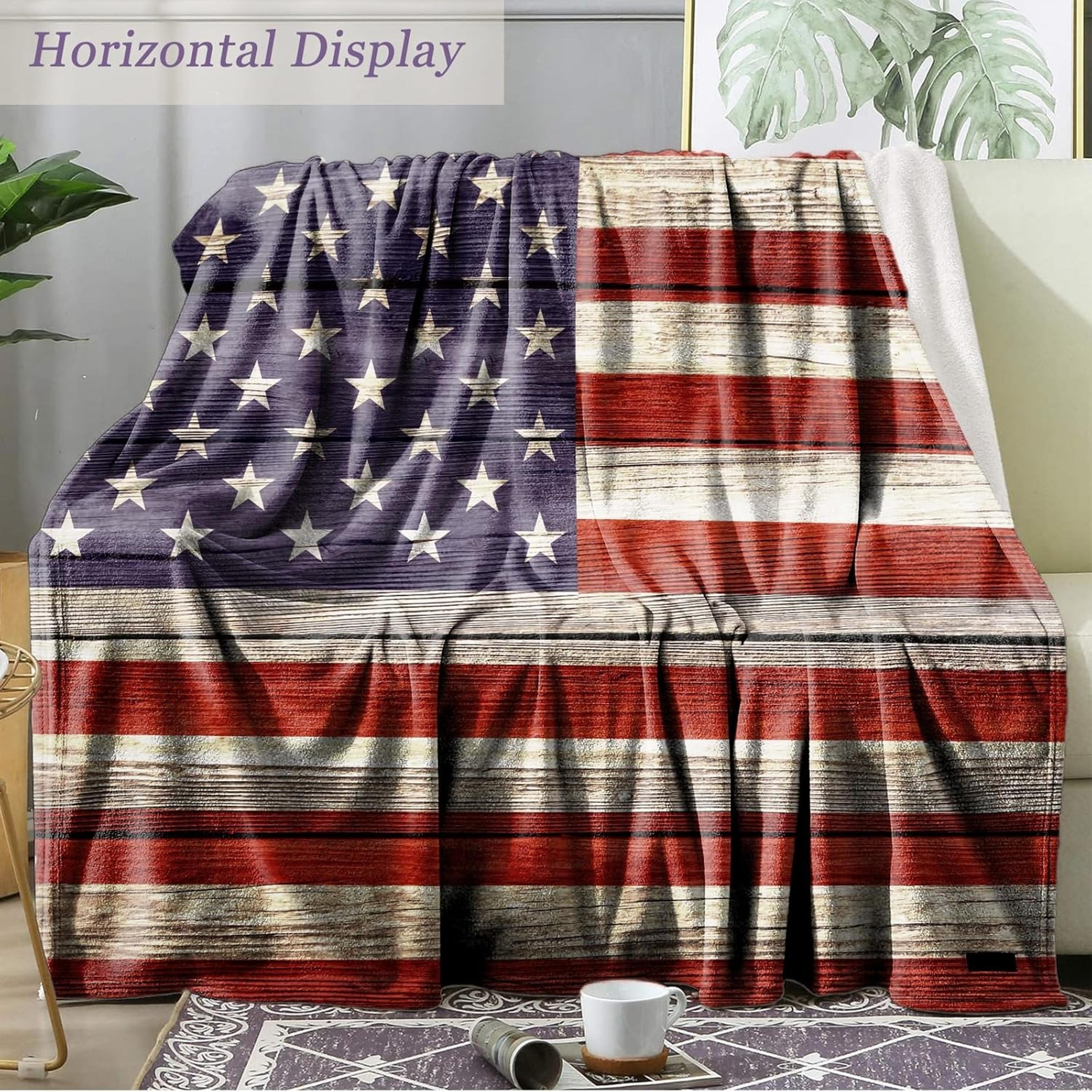 american flag blanket soft patriotic flannel throw blanket for couch, bed & home decor