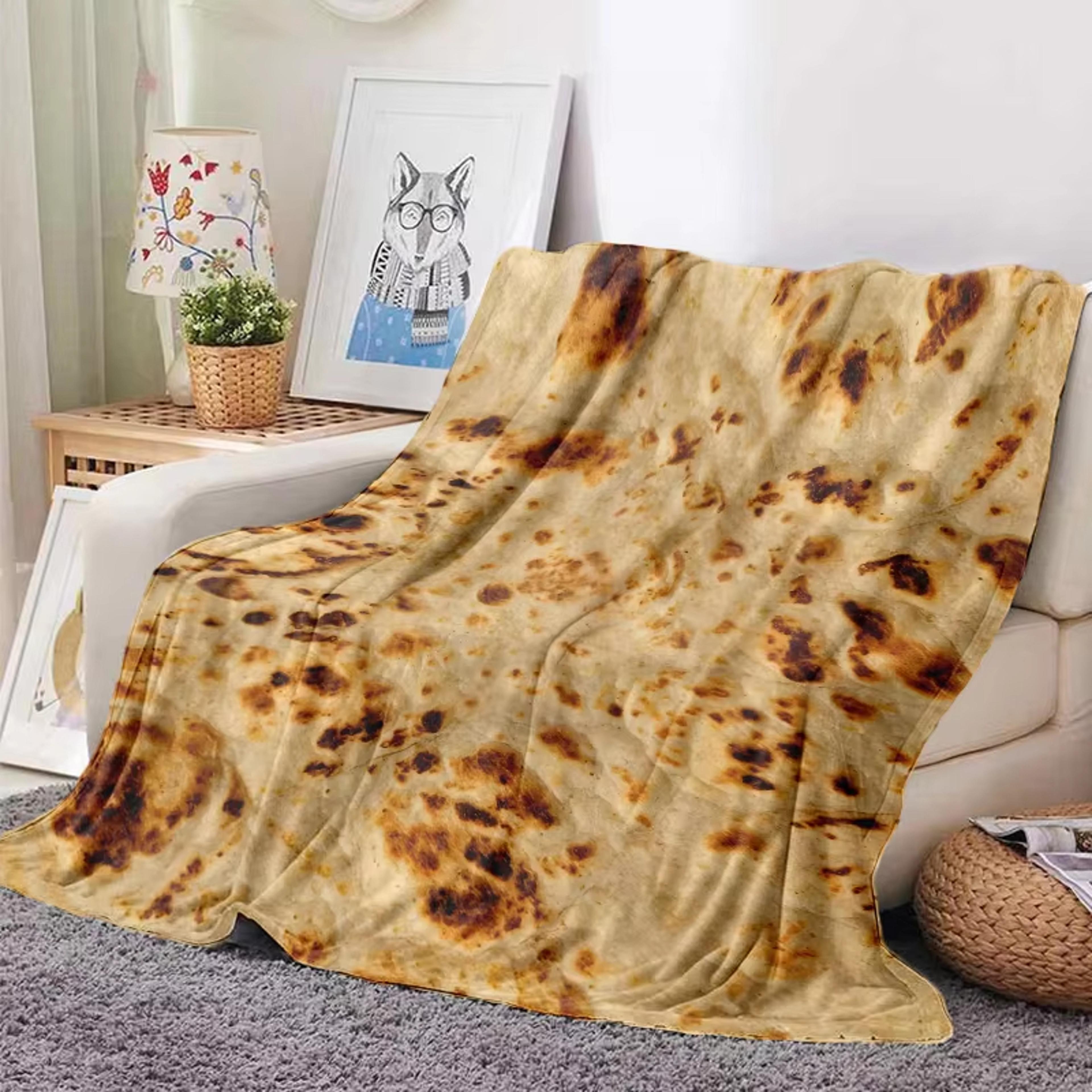 funny burrito blanket soft tortilla blanket flannel throw for couch, bed & cozy lounging