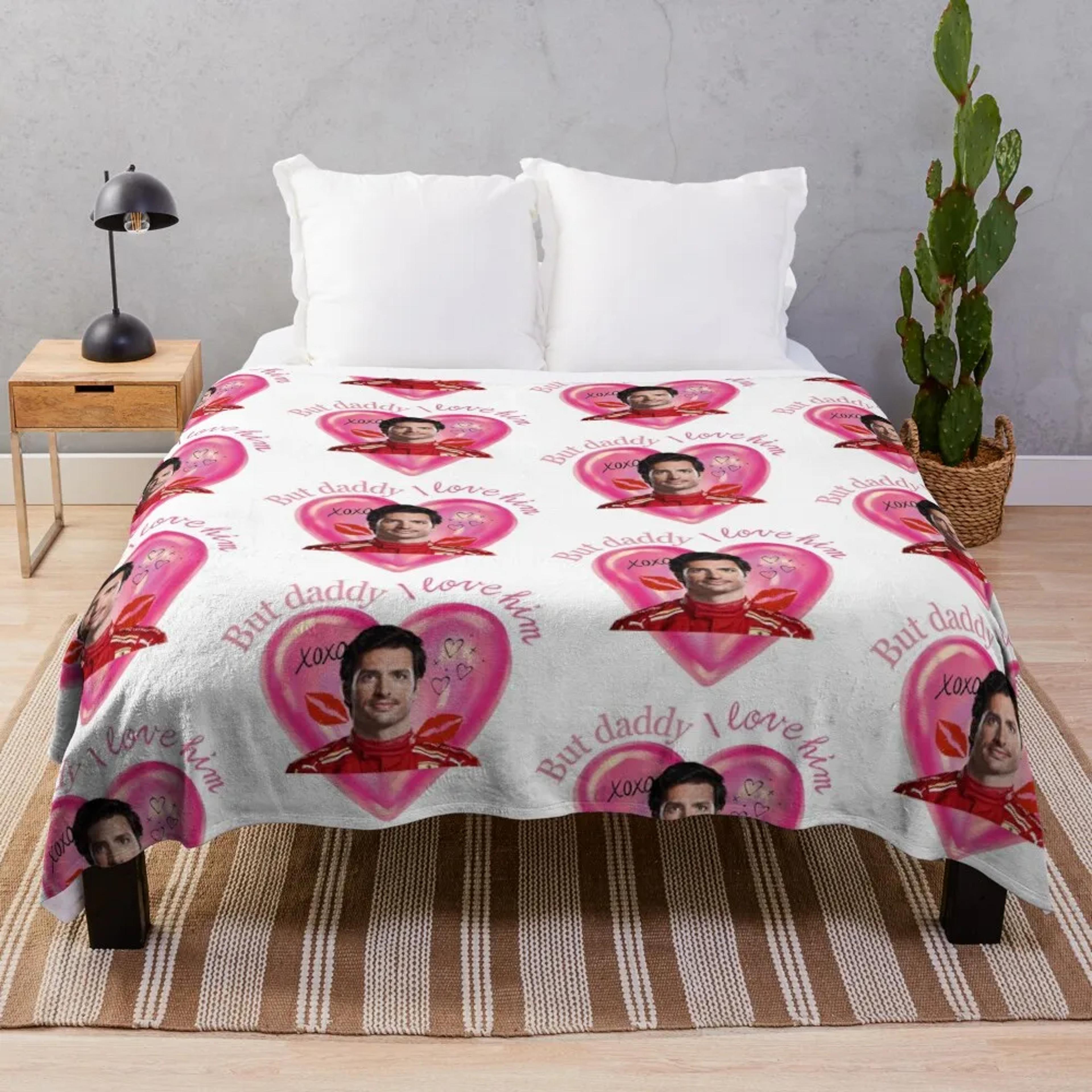 carlos sainz throw blanket soft fleece fan blanket for sofa, bed & cozy home decor