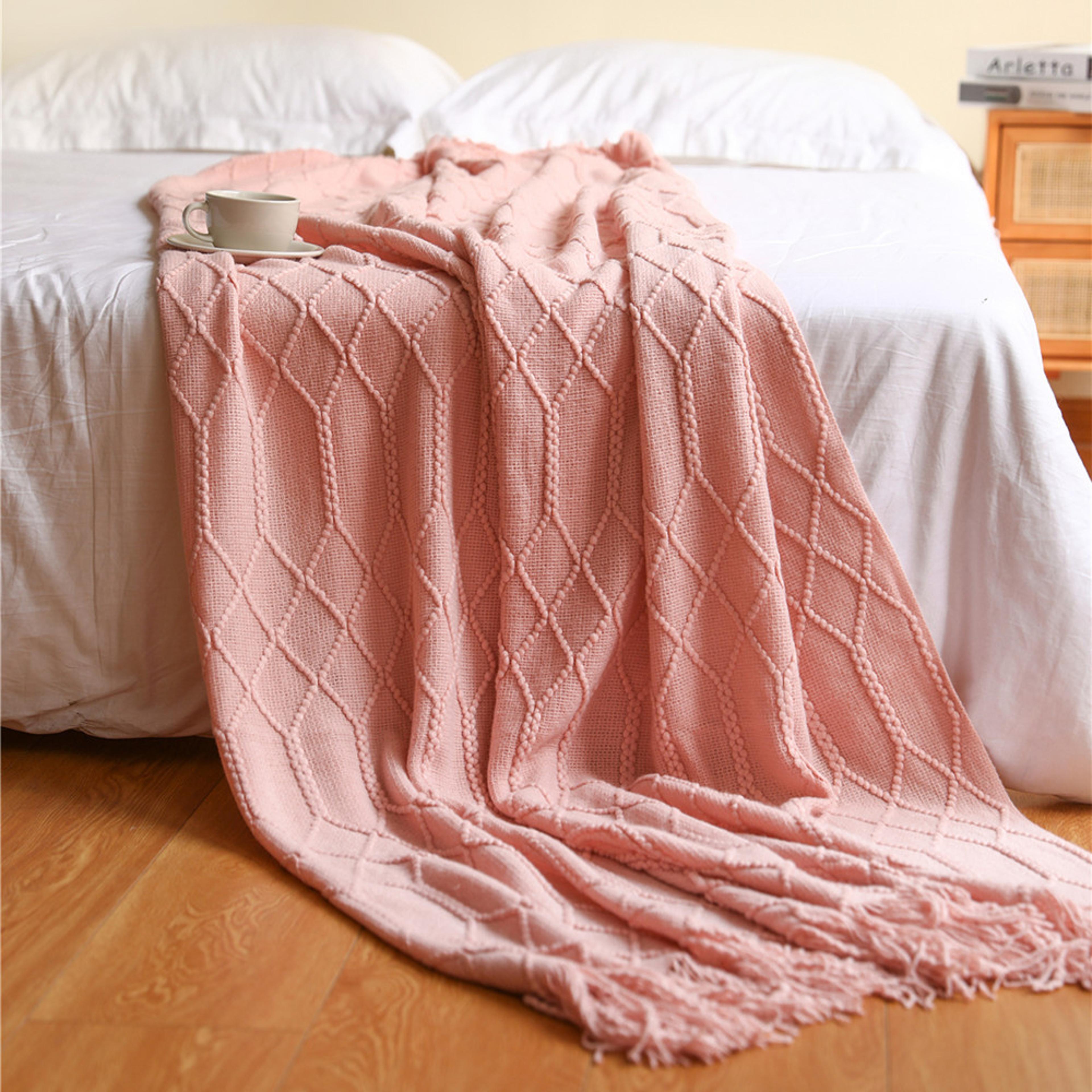 boho woven throw blanket with tassels cozy farmhouse throw blanket jacquard sofa cover