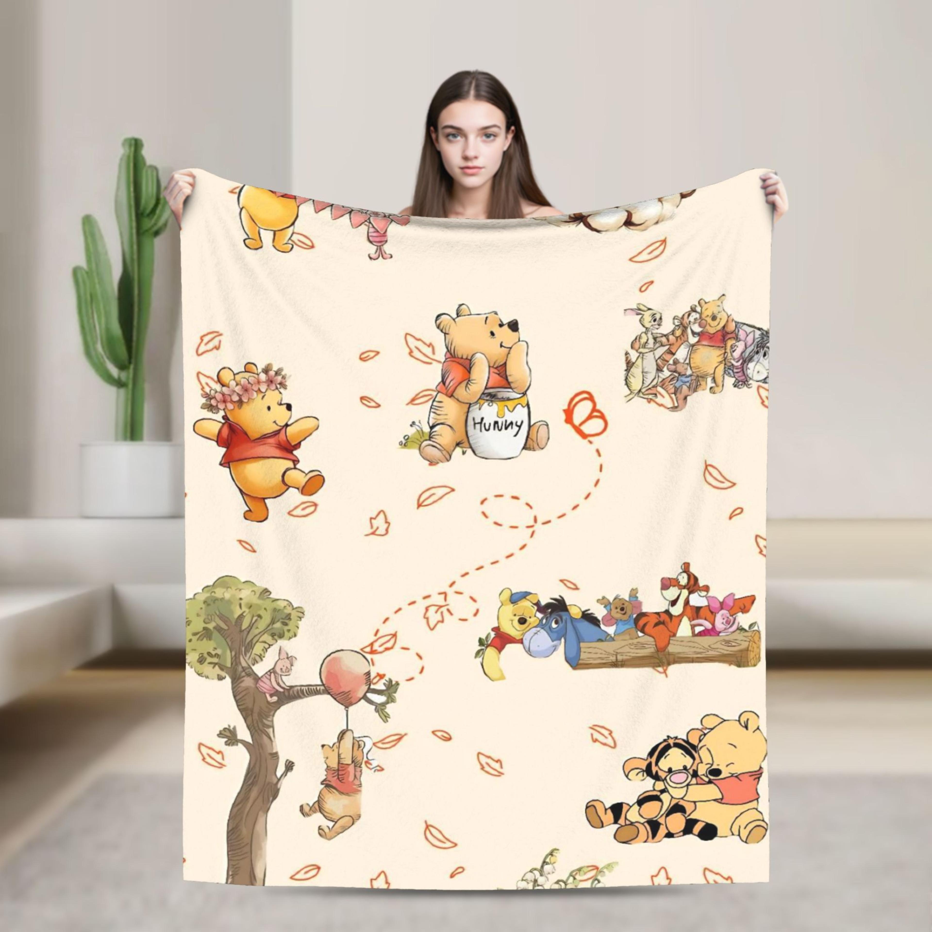 winnie the pooh flannel throw blanket ultra soft plush fleece cozy bed blanket for kids & home