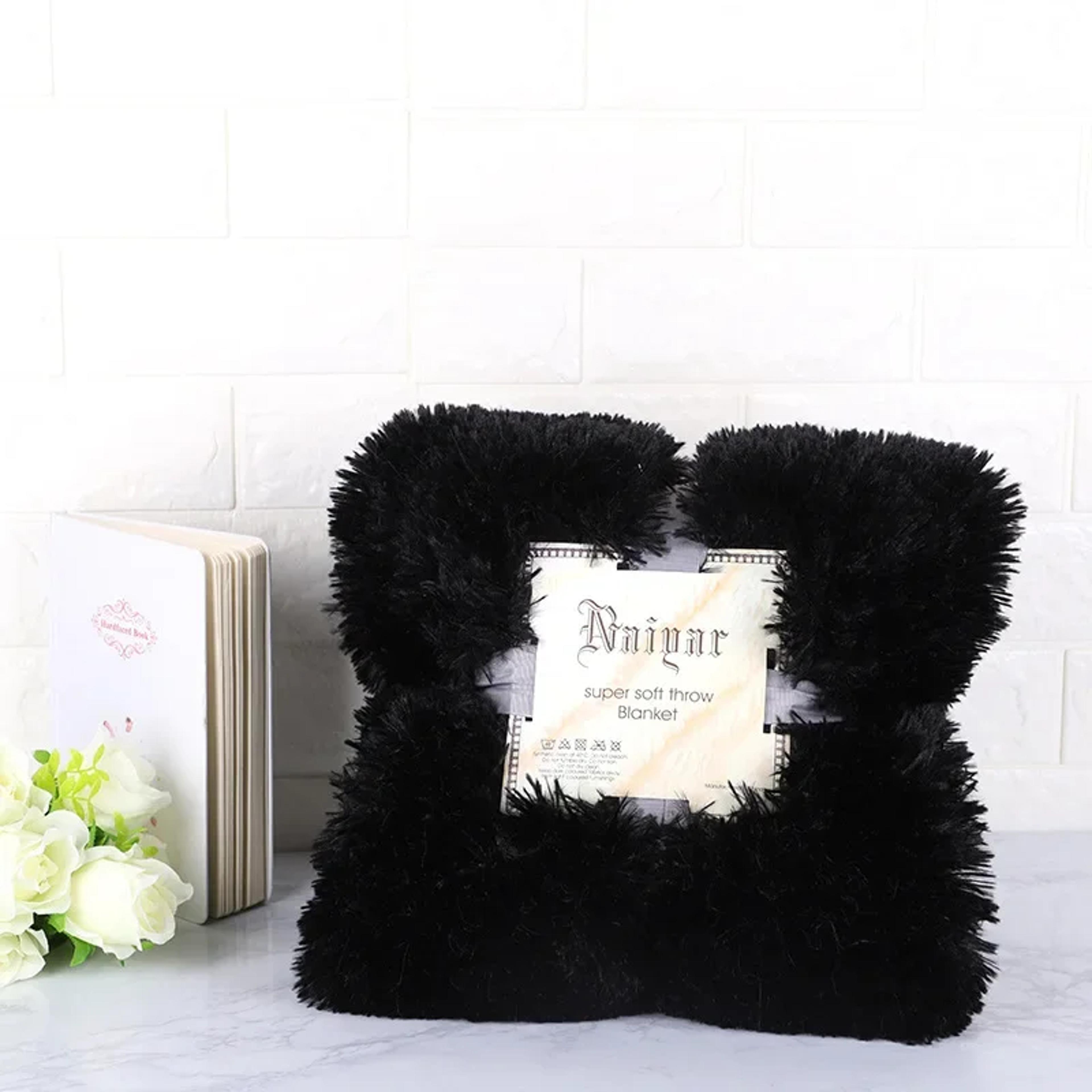 luxury faux fur blanket ultra soft fluffy throw blanket for sofa, bed & cozy home decor