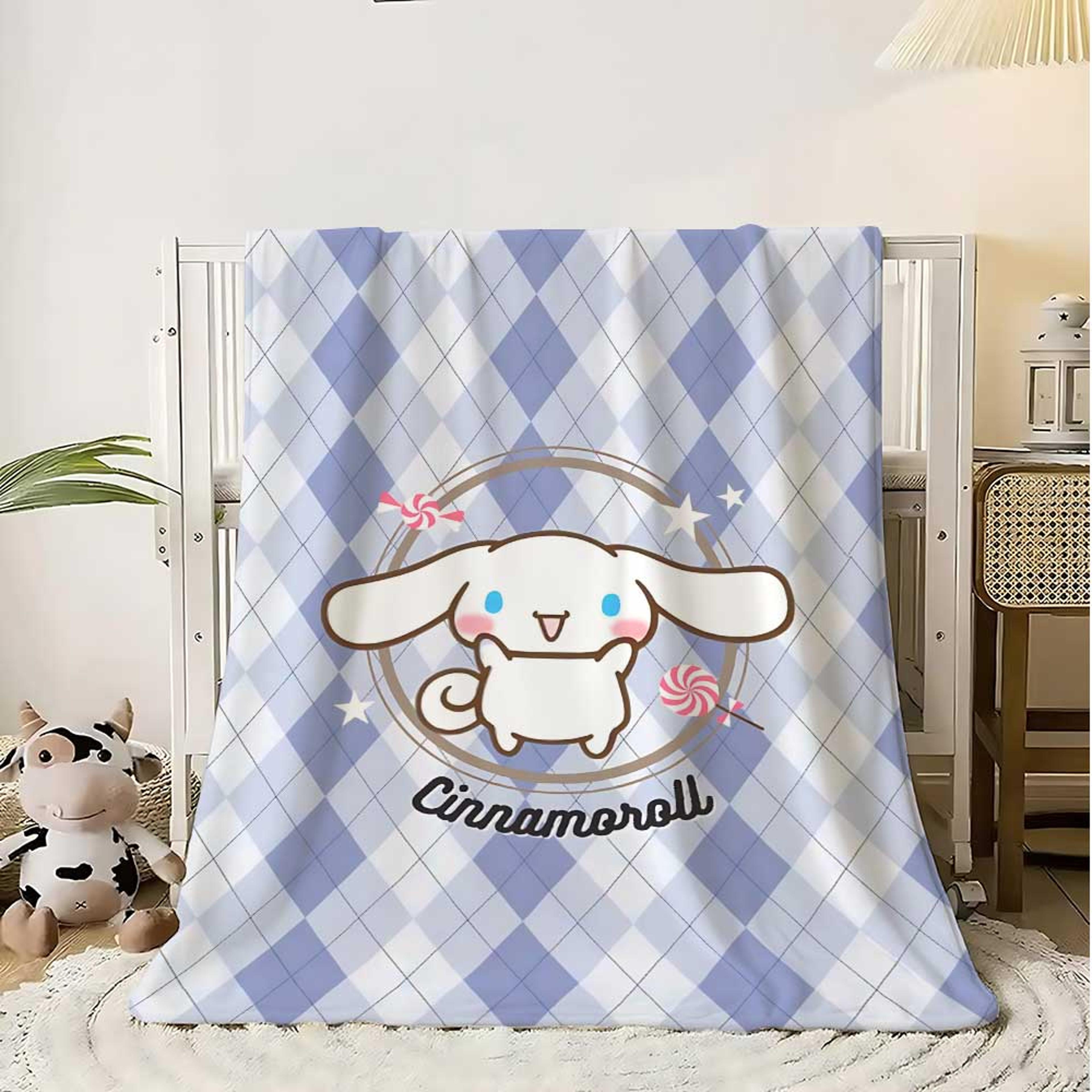 cinnamoroll kawaii throw blanket soft flannel fleece blanket for bed, sofa & travel