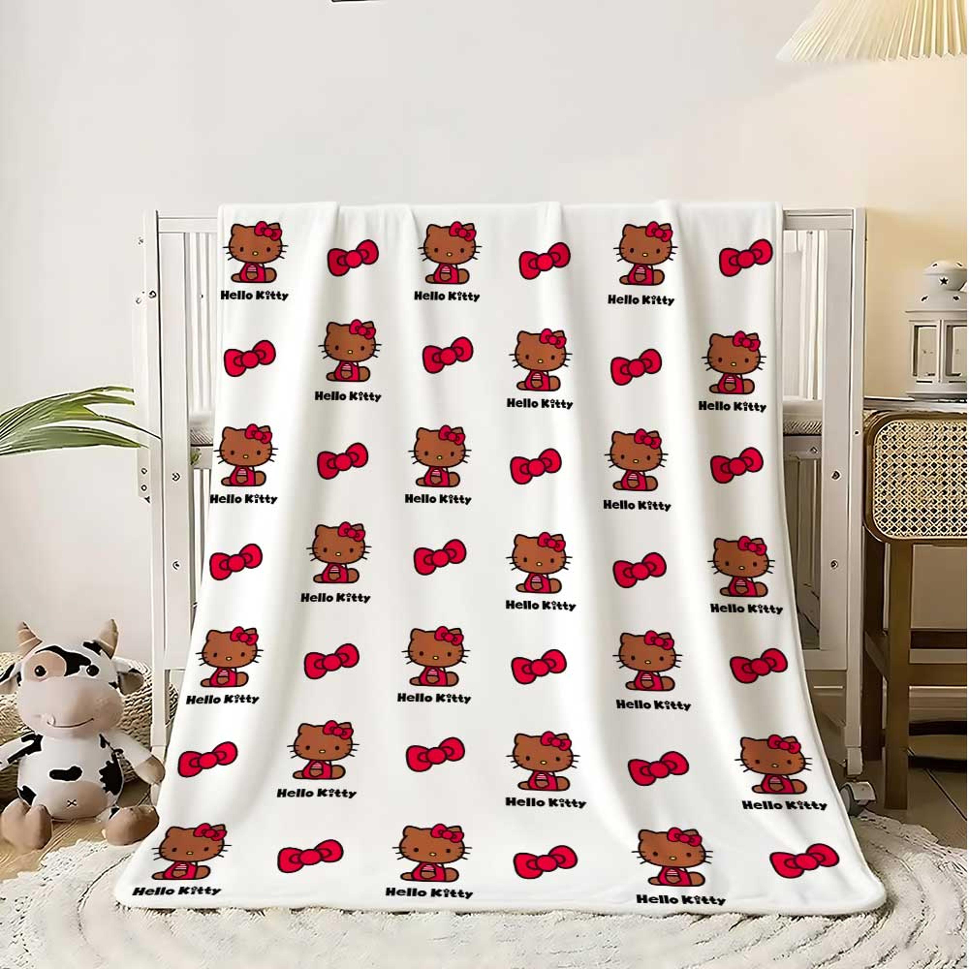 kawaii cat fleece throw blanket soft cozy sofa & bed blanket for home decor