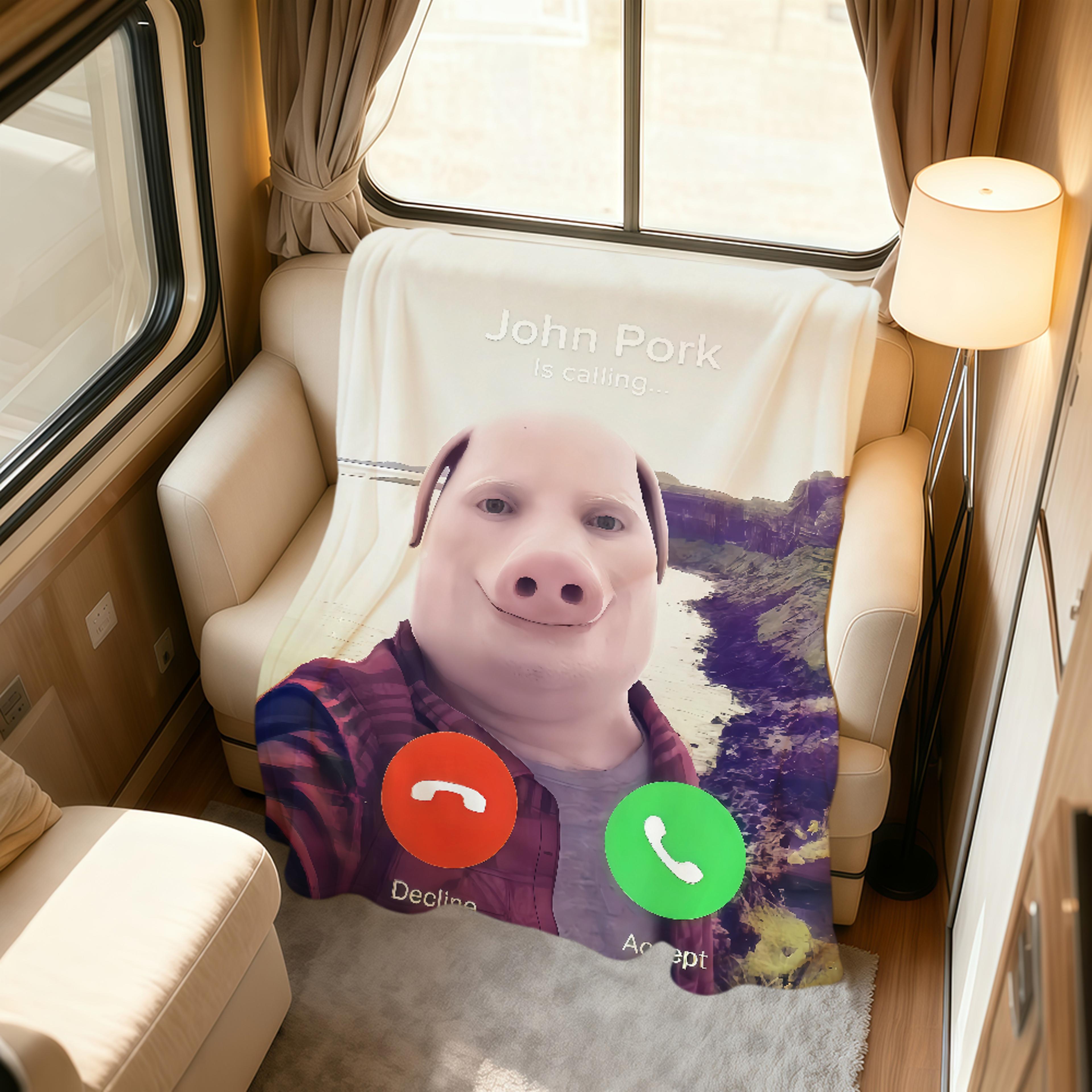 john pork is calling flannel throw blanket soft plush cozy sofa & bed blanket for fans