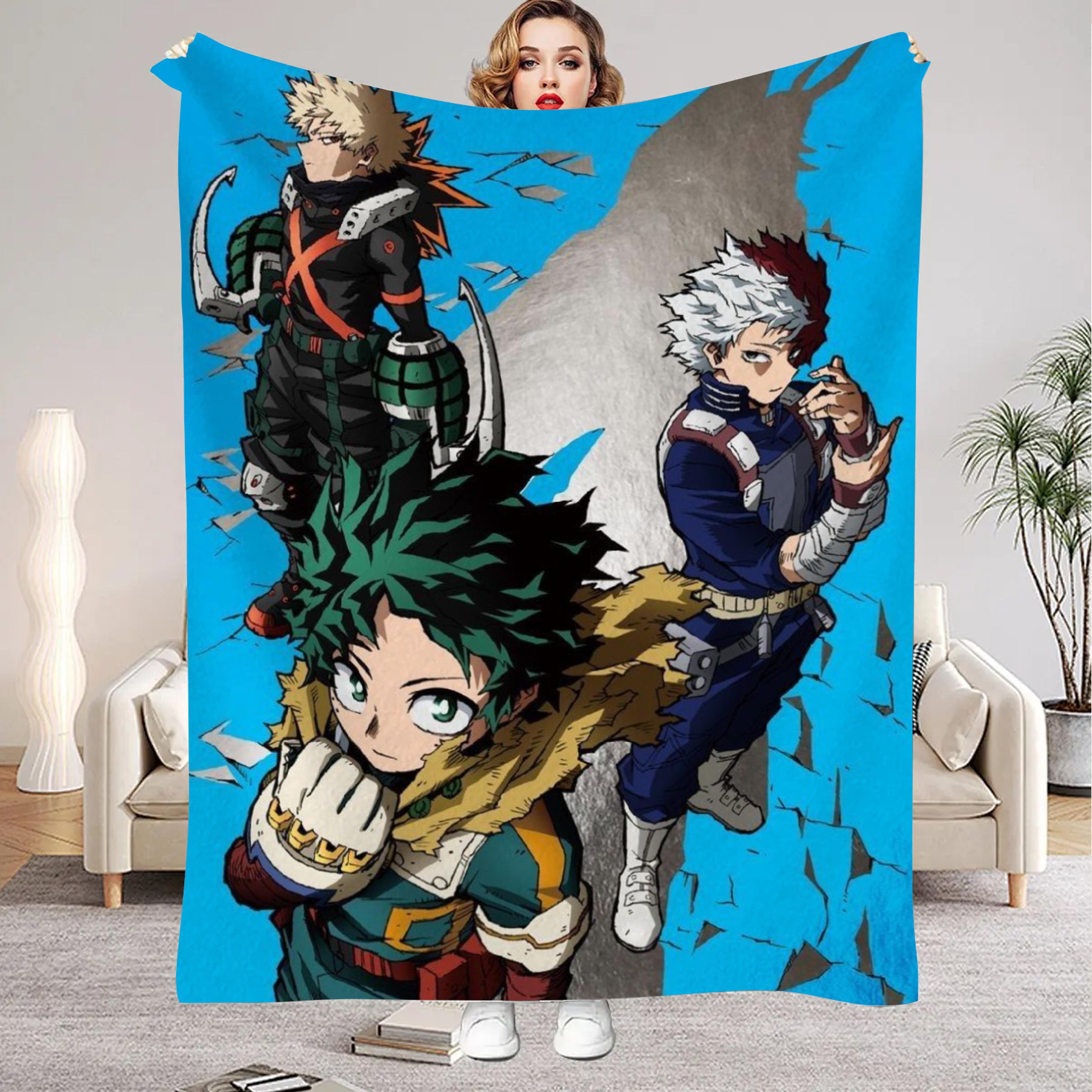 my hero academia anime throw blanket soft flannel blanket for kids, sofa & bed