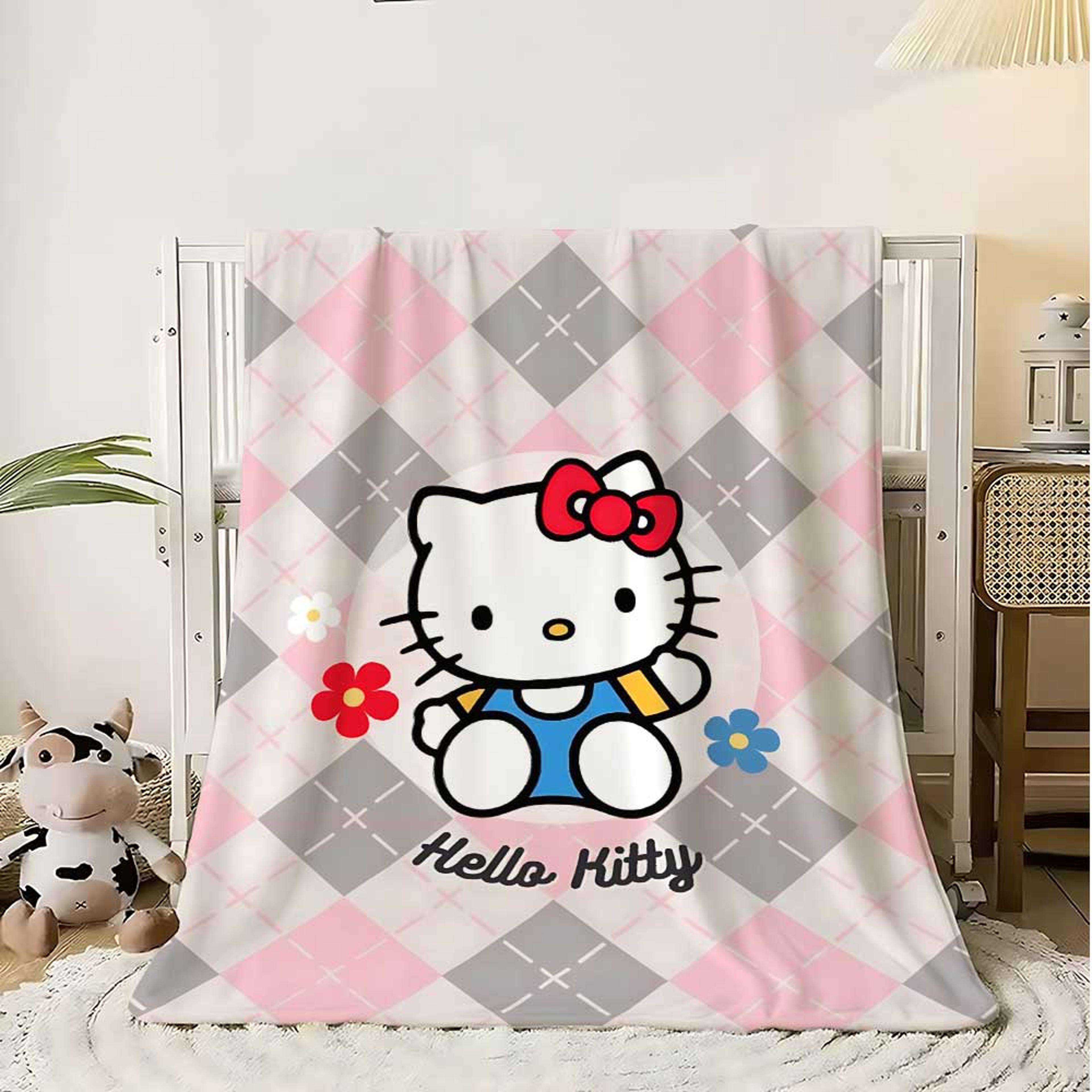 hello kitty flannel throw blanket soft kawaii sofa & cozy bed blanket