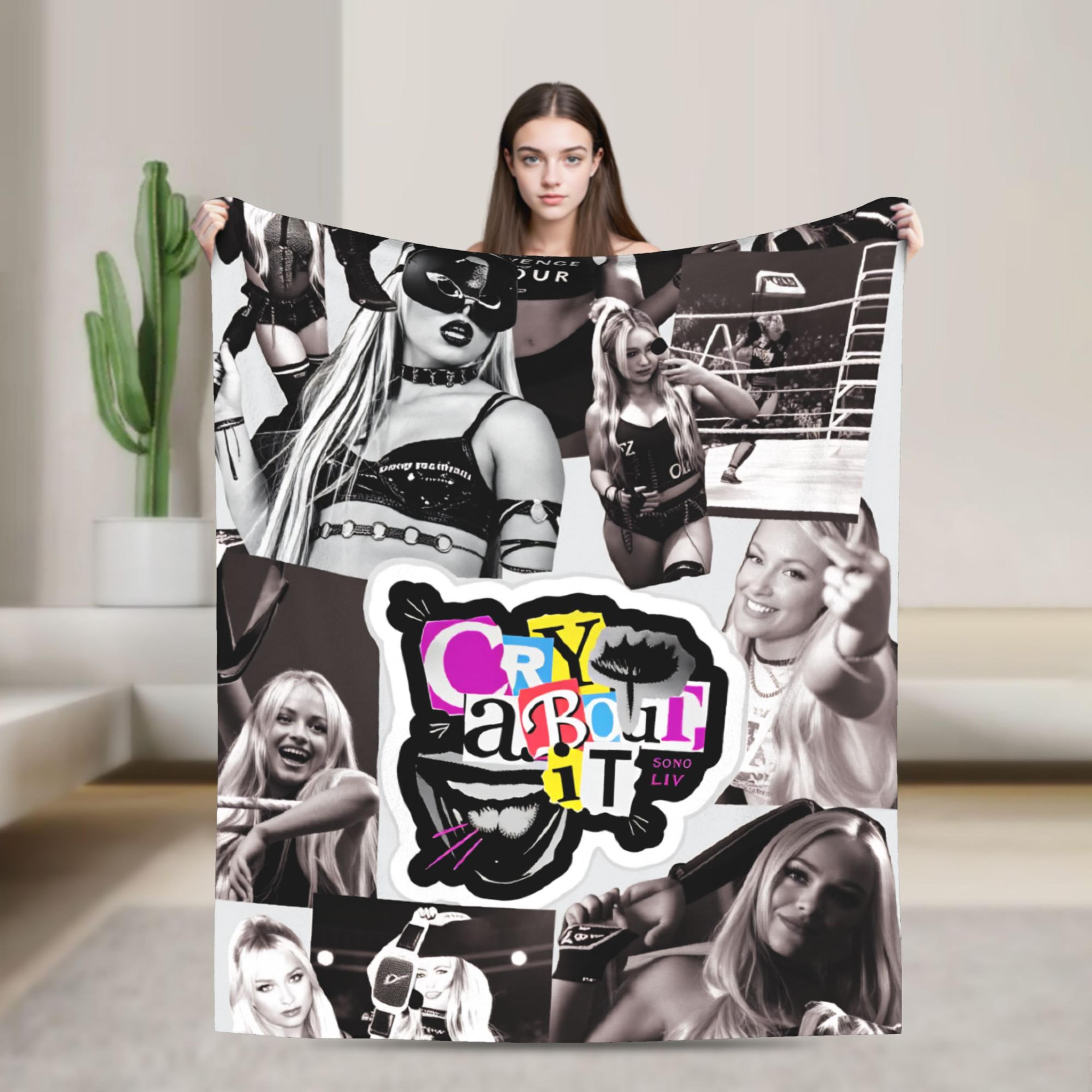 liv morgan blanket ultra soft wrestling throw blanket, plush flannel fleece for couch, bed & travel