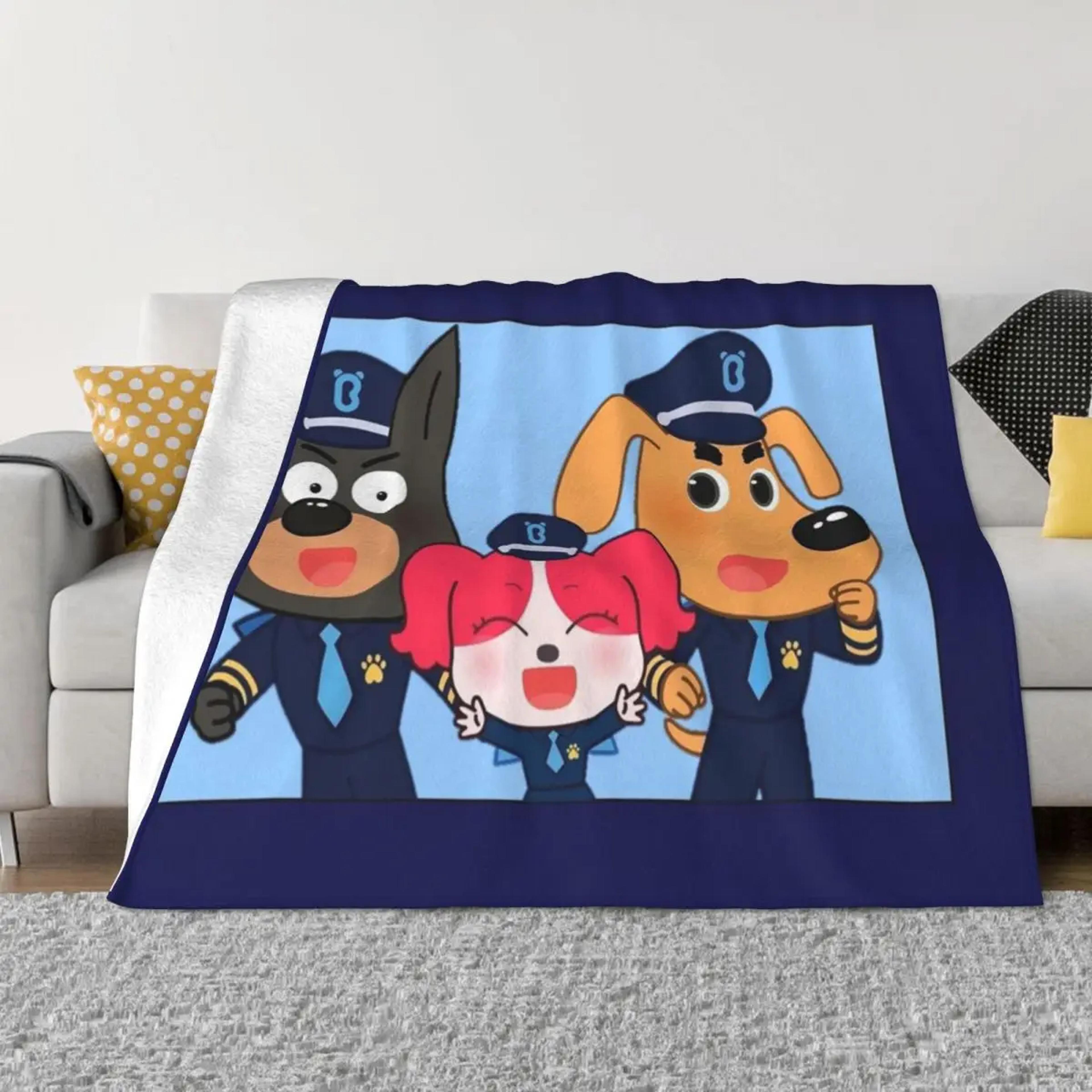 sheriff labrador cartoon throw blanket soft fleece cozy bed & sofa blanket for kids and fans