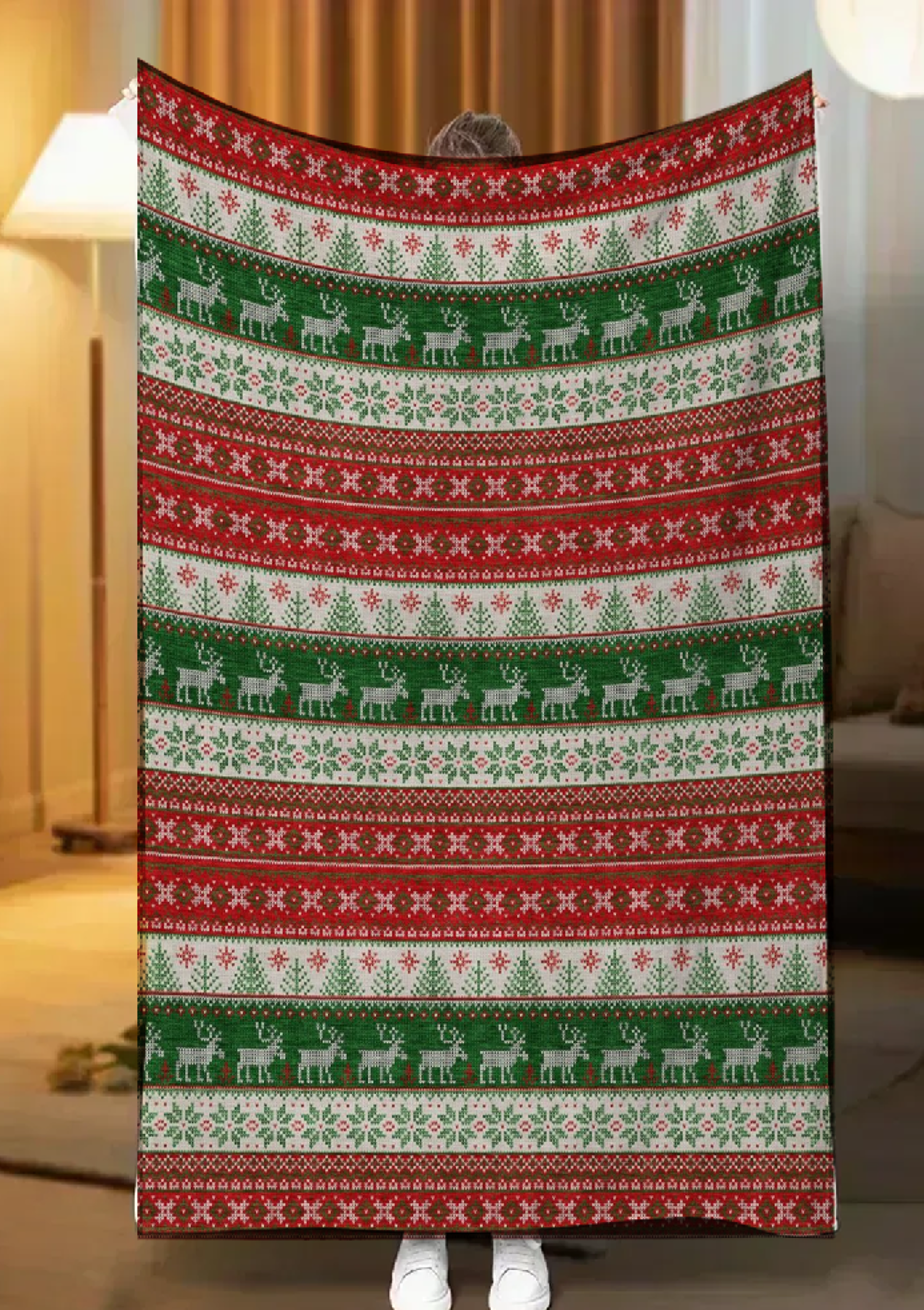 touchat christmas throw blanket soft sherpa blanket & cozy flannel fleece for couch, bed & sofa