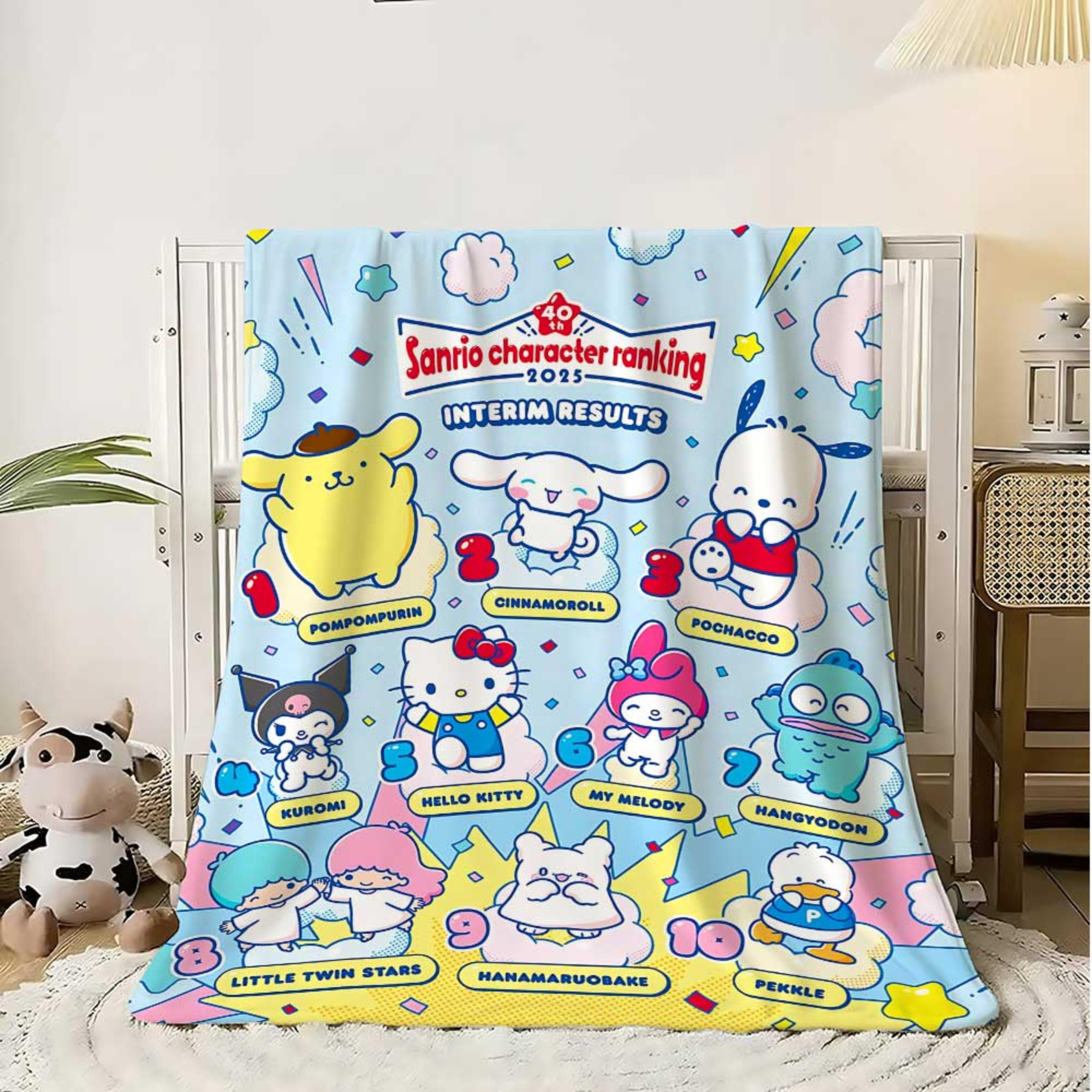 kawaii sanrio throw blanket ultra soft flannel fleece blanket for sofa, bed & cozy home decor