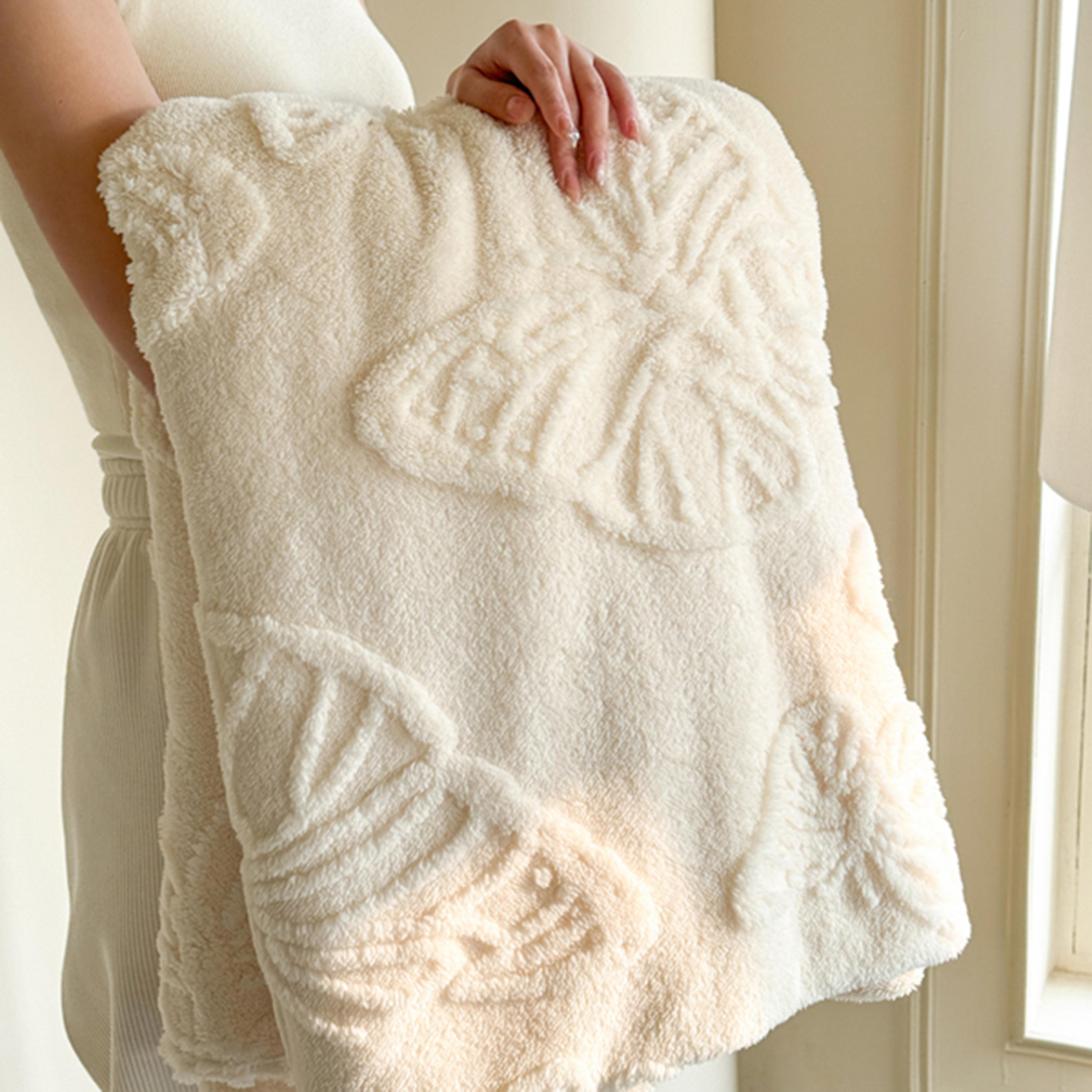 butterfly coral fleece blanket soft warm sofa throw for all seasons