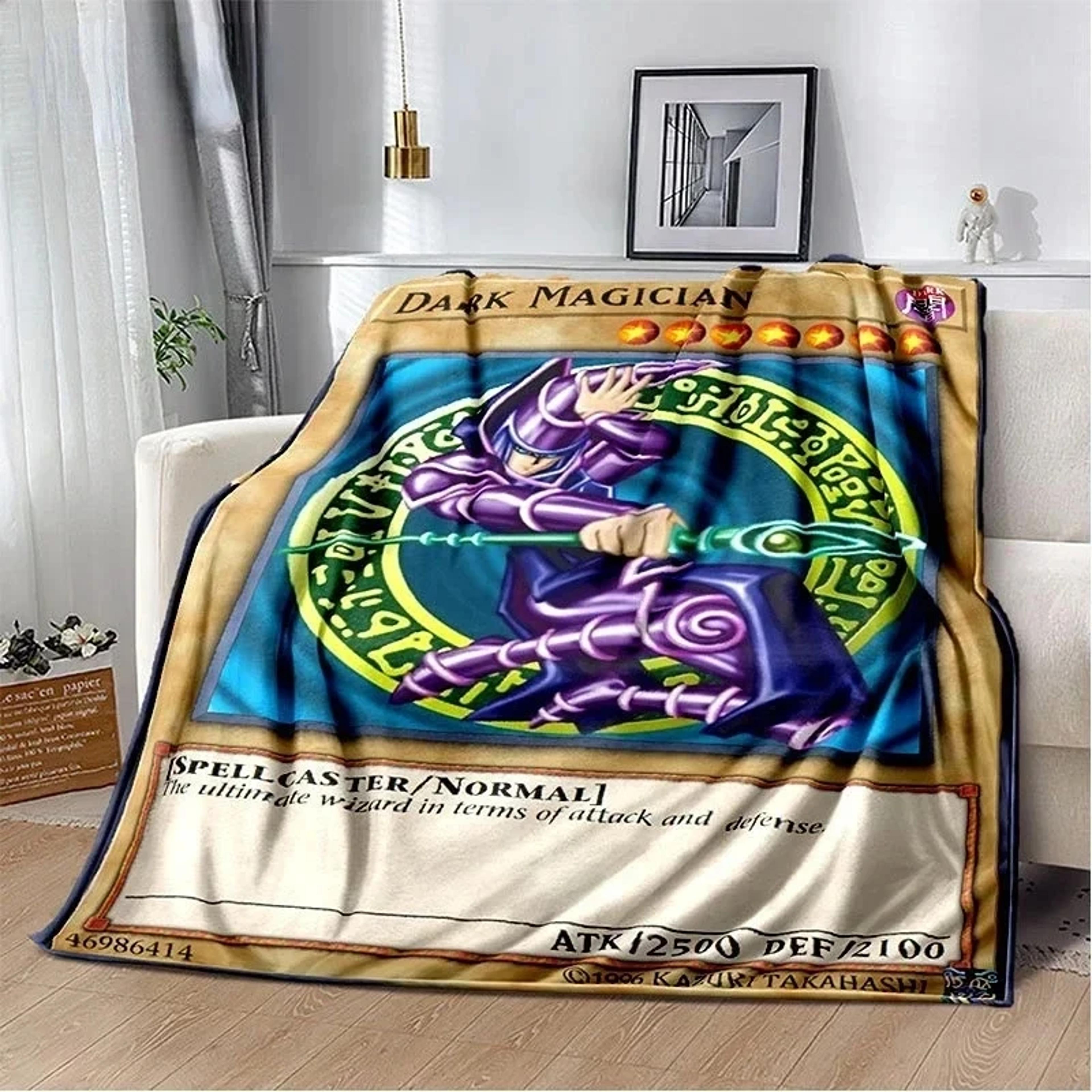 blanket blue eyes white dragon soft plush anime throw blanket for bed, couch & gaming room