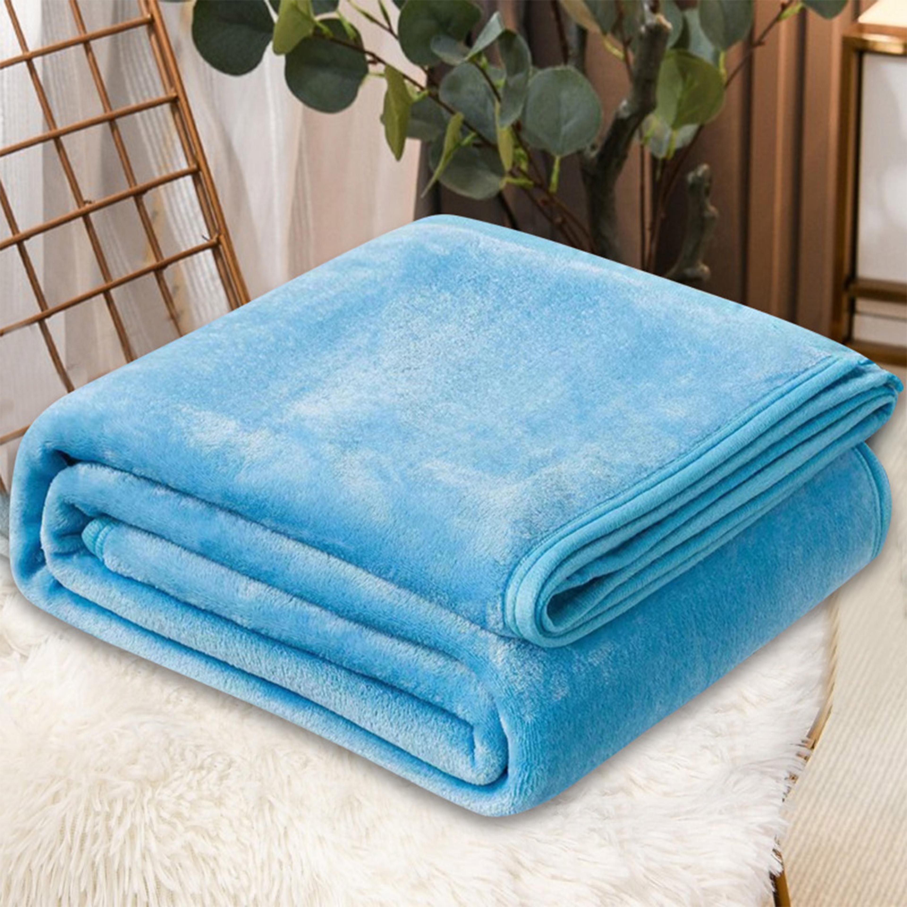luxury fleece throw blanket soft plush microfiber cozy blanket for bed, sofa & travel