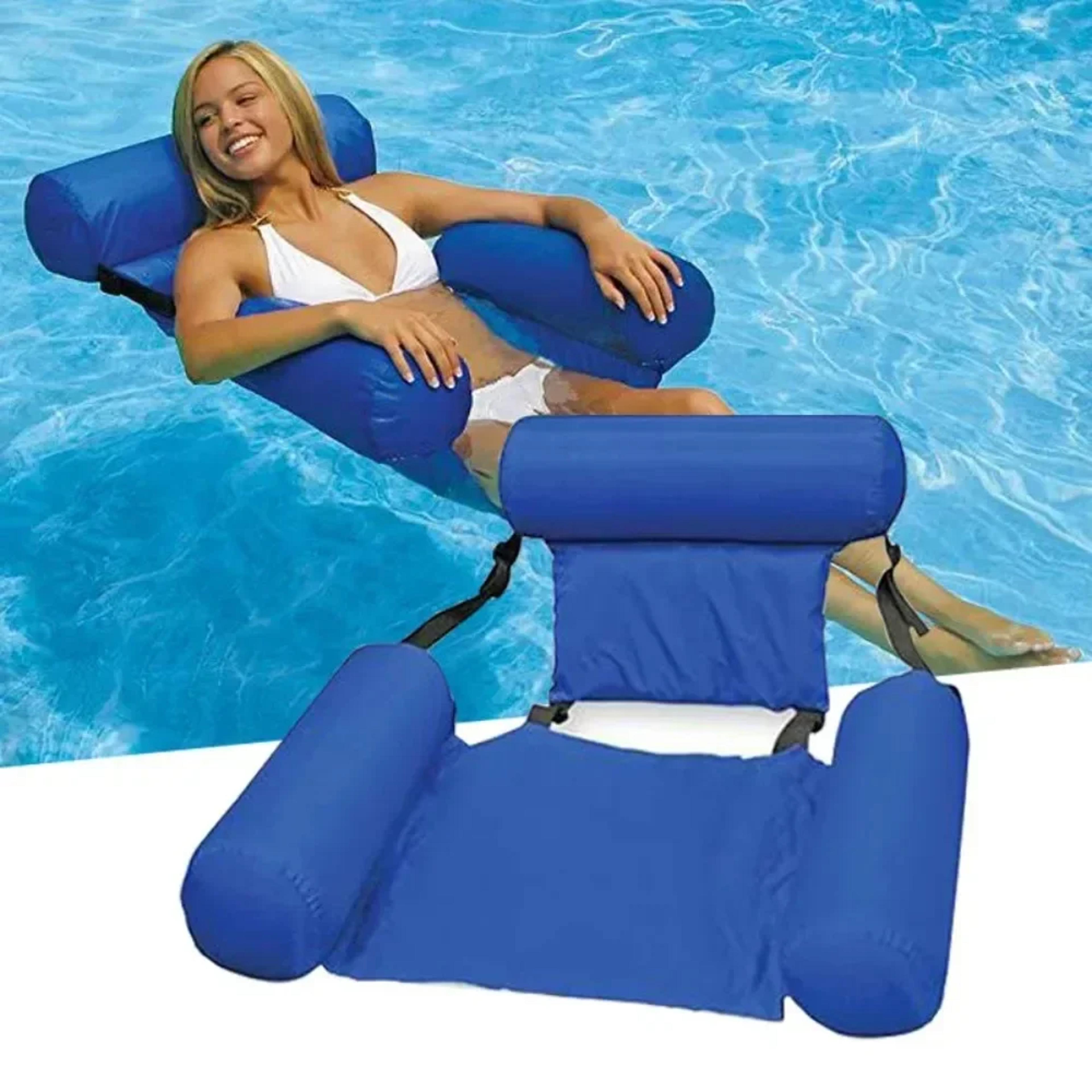 foldable floating water hammock inflatable pool lounger for relaxing, swimming & summer pool fun