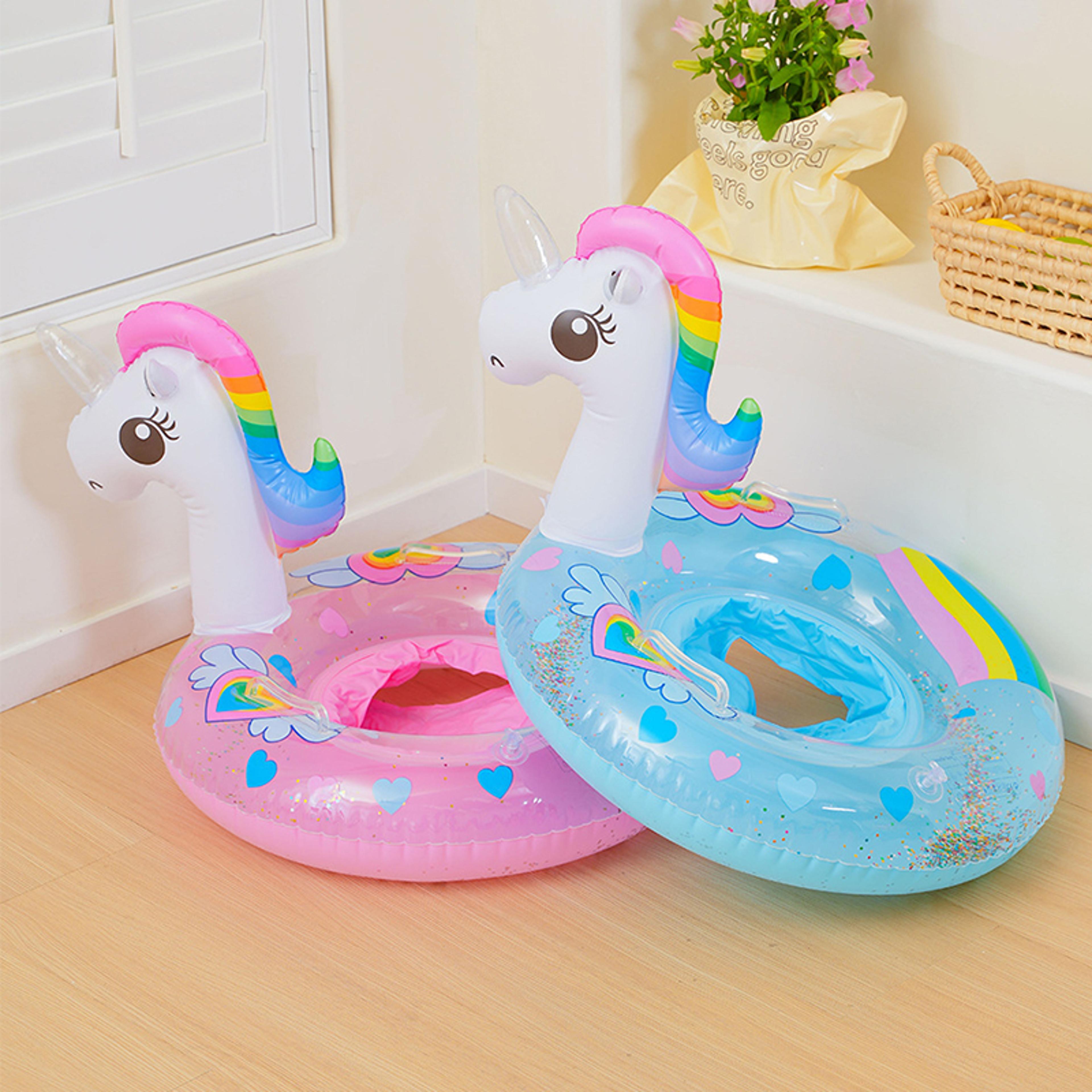unicorn pool float inflatable swim ring for kids & adults summer pool tube water toy