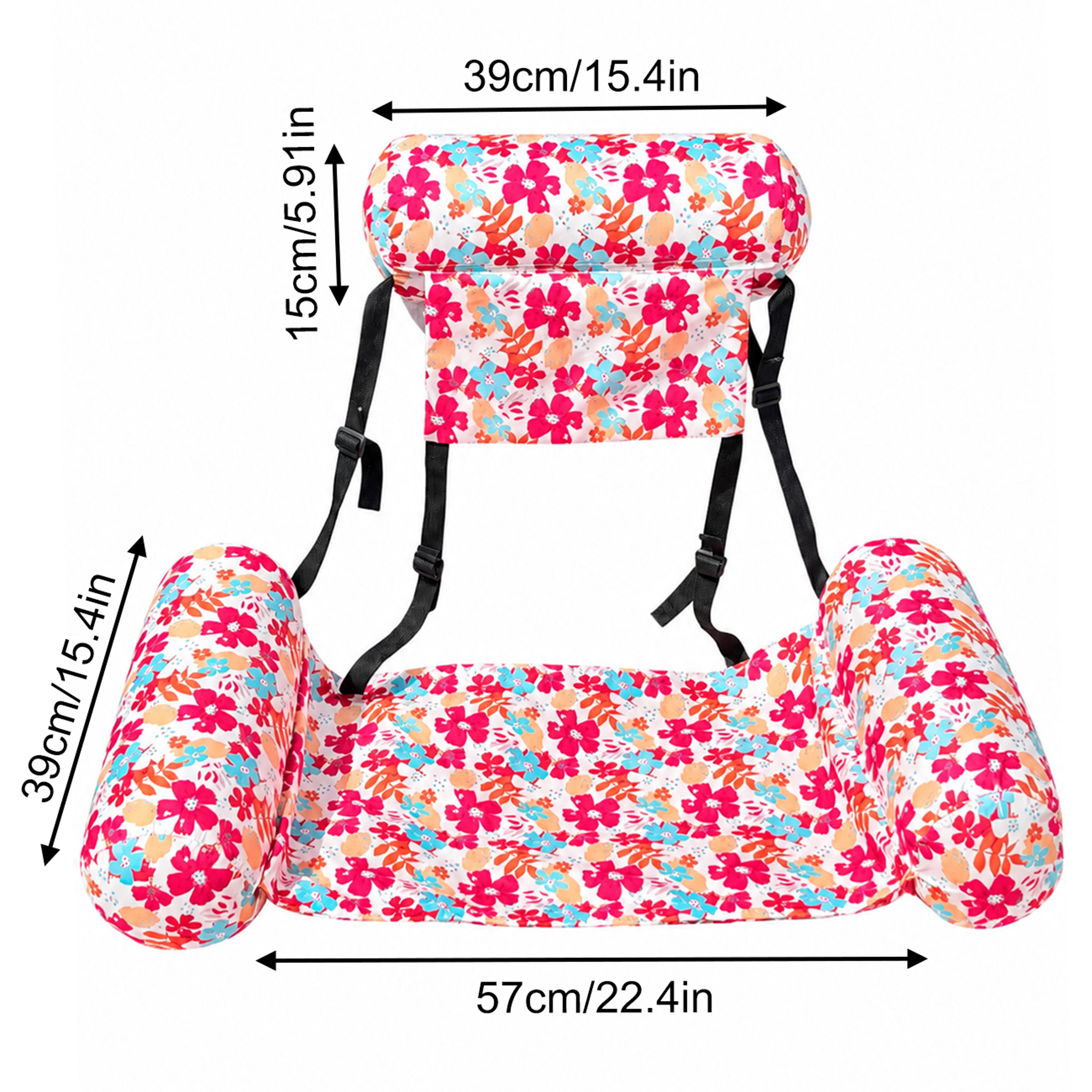 inflatable pool lounger with backrest & armrests adult pool float water hammock recliner